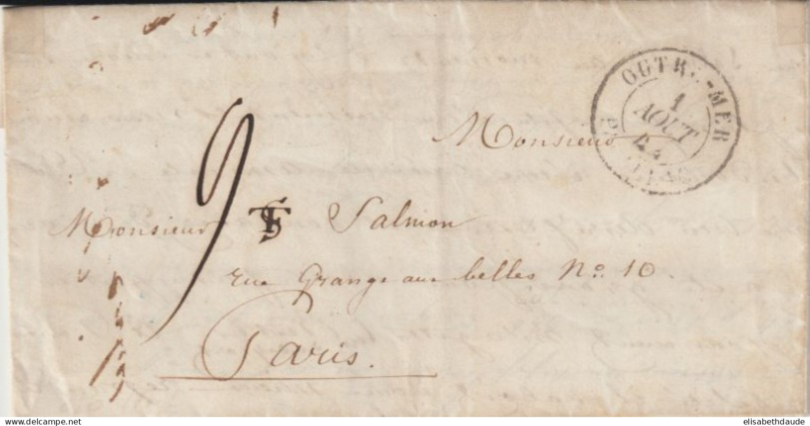 1843 - CHILI / MARITIME - LETTRE De VALPARAISO Avec ENTREE OUTREMER PAR PAUILLAC => PARIS - Maritime Post