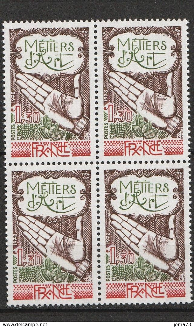 N° 2013 Métiers Des Arts: Beau Bloc De 4 Timbres Neuf Impeccable - Nuevos