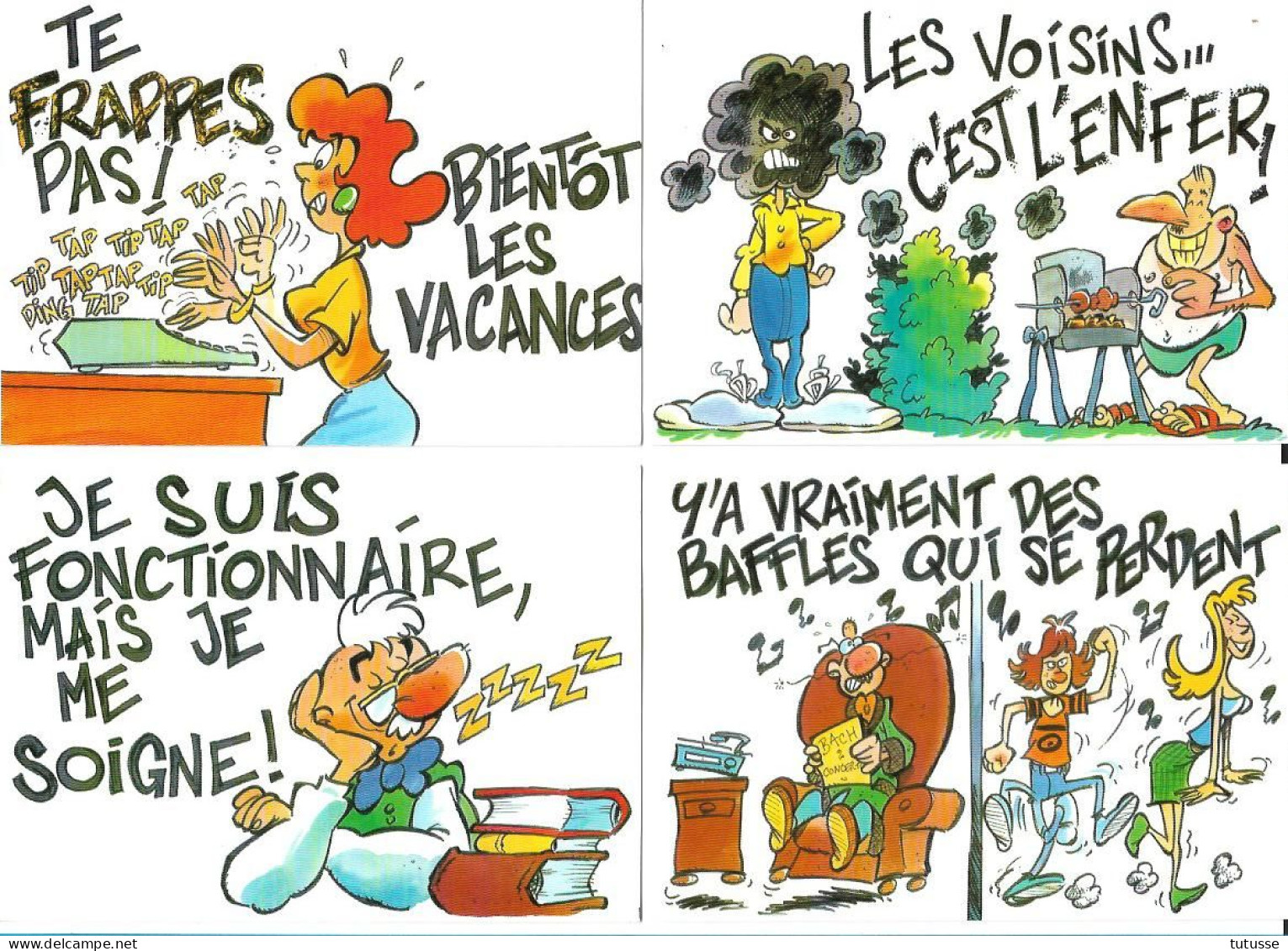 Lot 8 Cartes Humoristiques Neuves - Humor