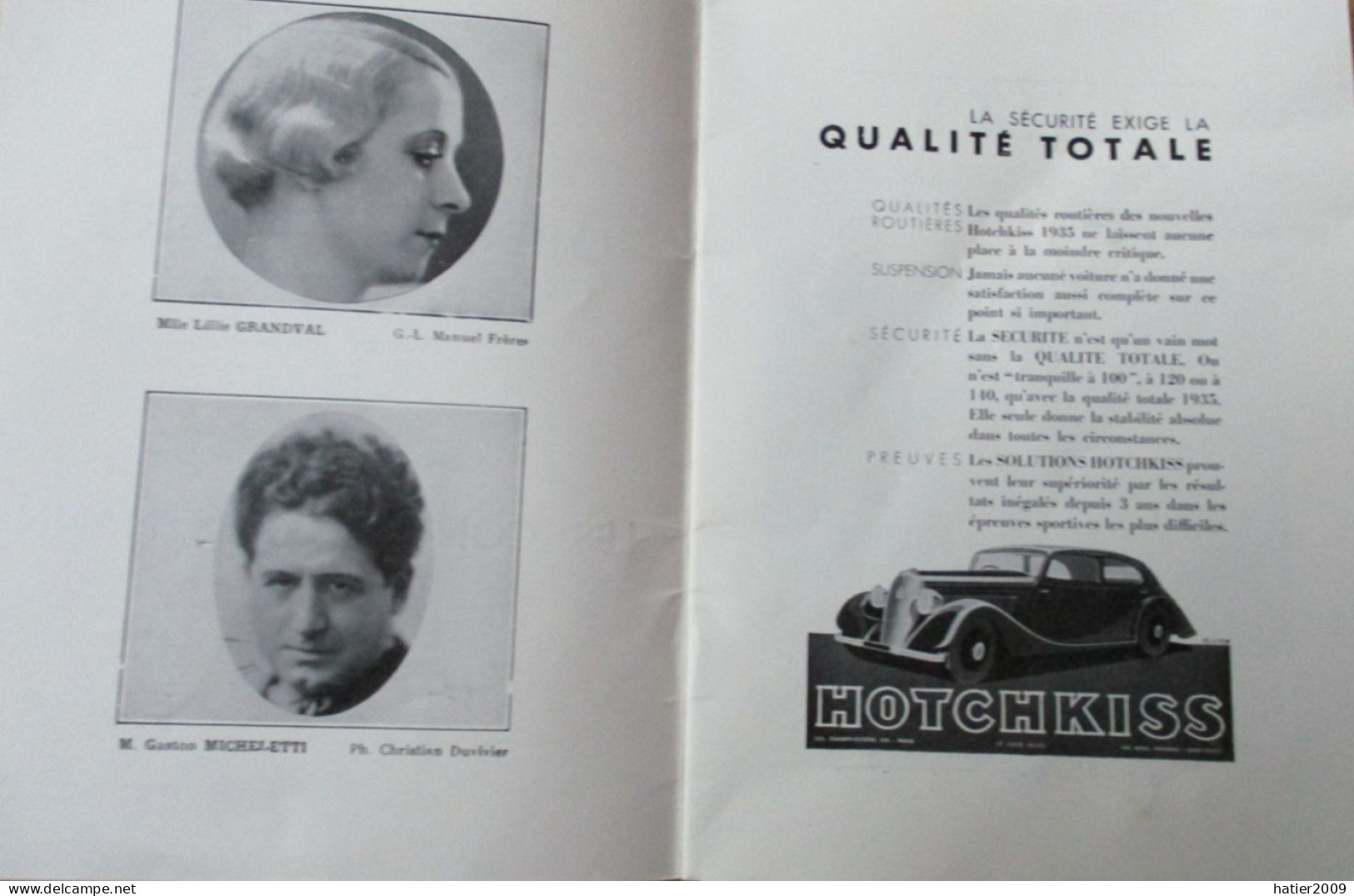 Programme THEATRE NATIONAL De L'Opera Comique Les Contes D'Hoffmann" - 25 Juin 1935 - Saison 1935 1936 - 32 Pages - Programmes