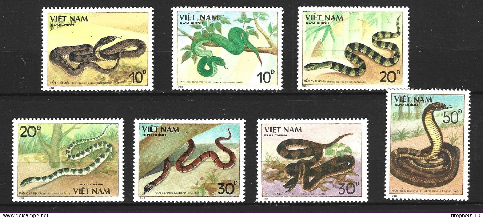 VIET NAM. N°897-903 De 1988. Serpents. - Snakes