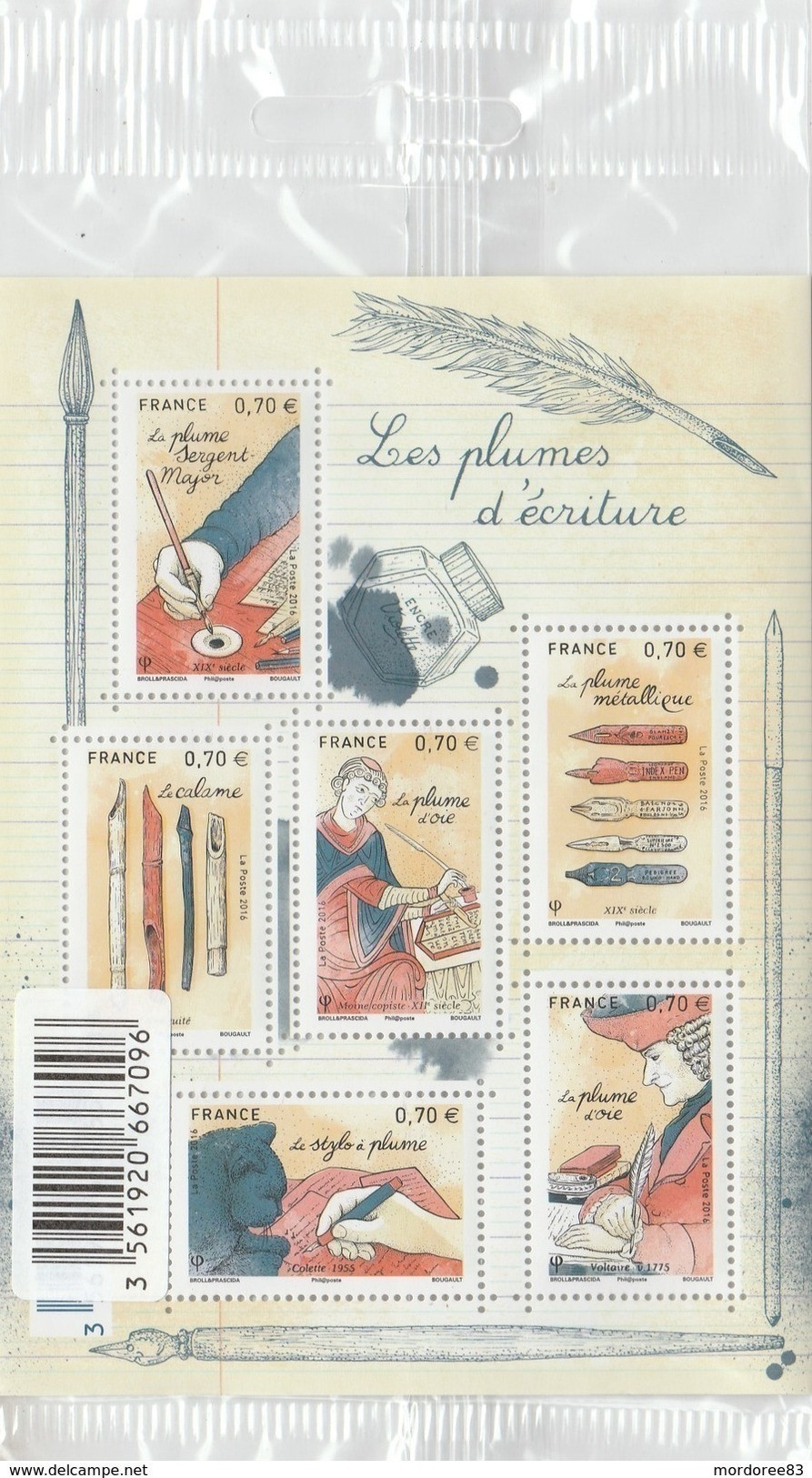 FRANCE 2016 BLOC NEUF LES PLUMES D ECRITURE - F 5098 - - Mint/Hinged