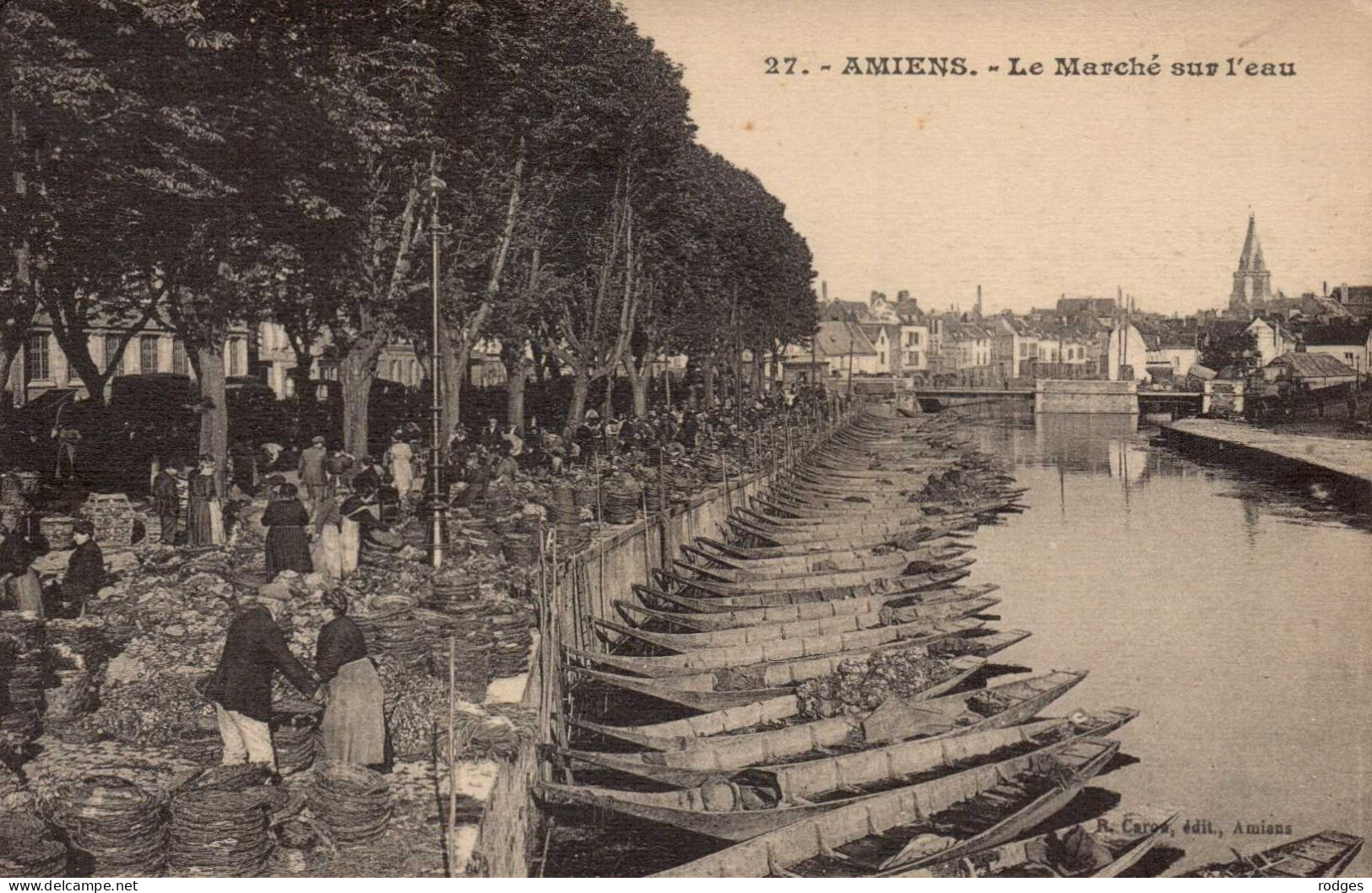 80 , Cpa AMIENS , 27 , Le Marché Sur L'Eau    (15497) - Amiens