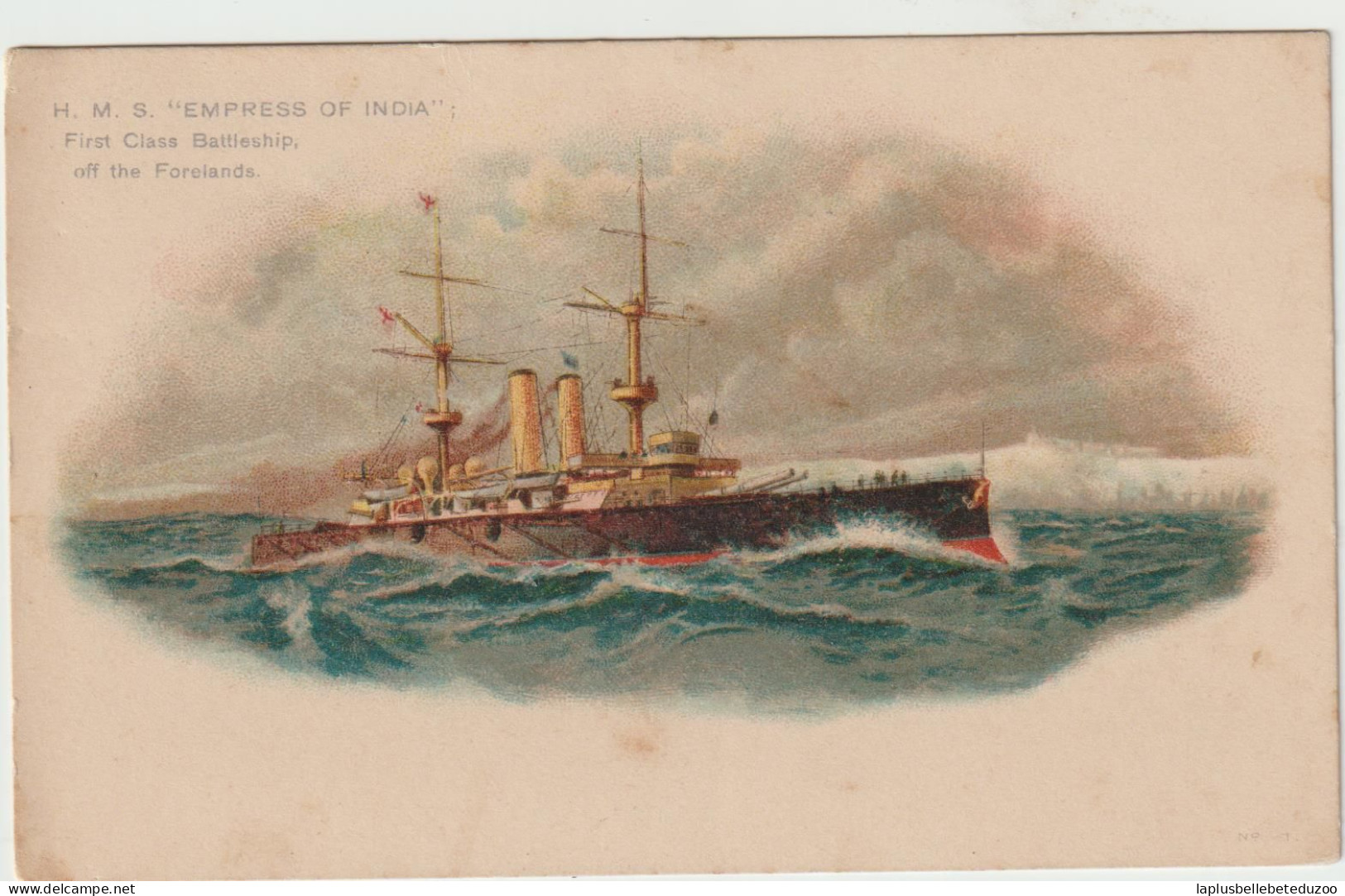 CPA - BATEAU De GUERRE - H. M. S.  EMPRESS OF INDIA - First Class Battleship Off The Forelands - Vers 1905 - Guerre