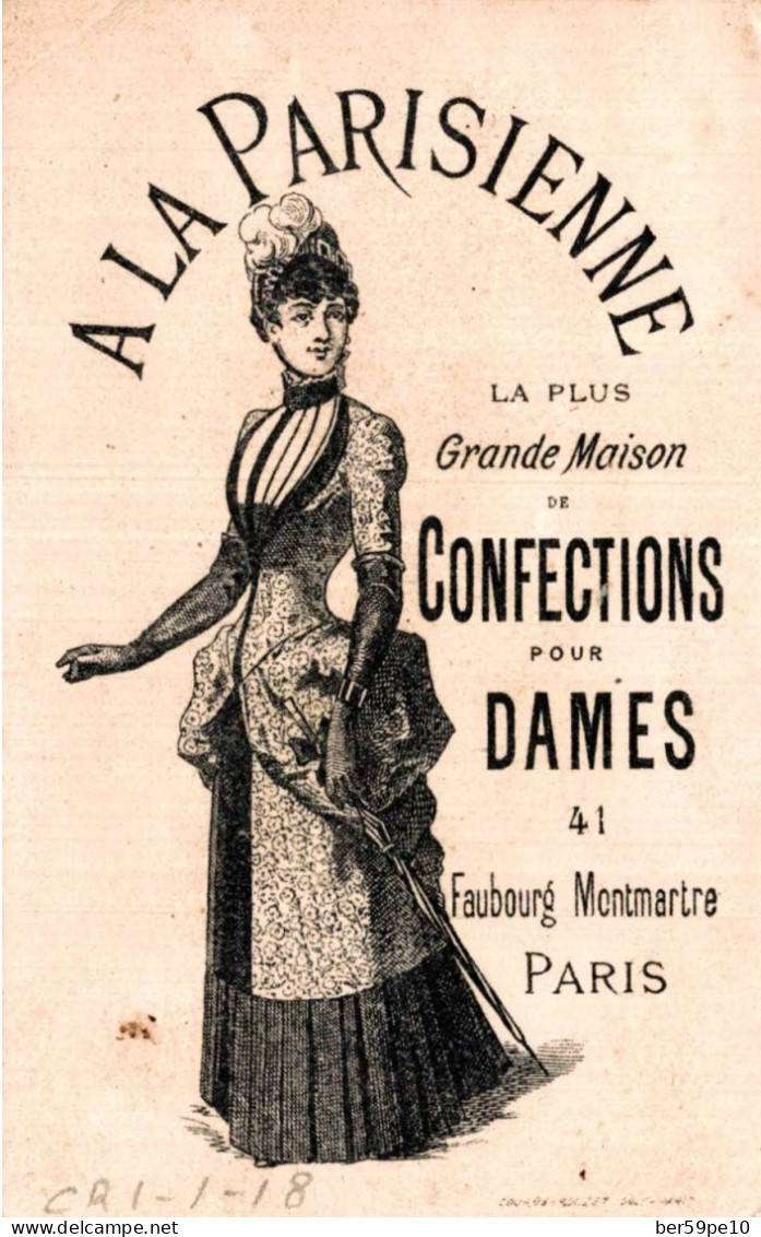 CHROMO A LA PARISIENNE CONFECTIONS POUR DAMES A PARIS COSTUMES COTES D'ANGLETERRE - Otros & Sin Clasificación