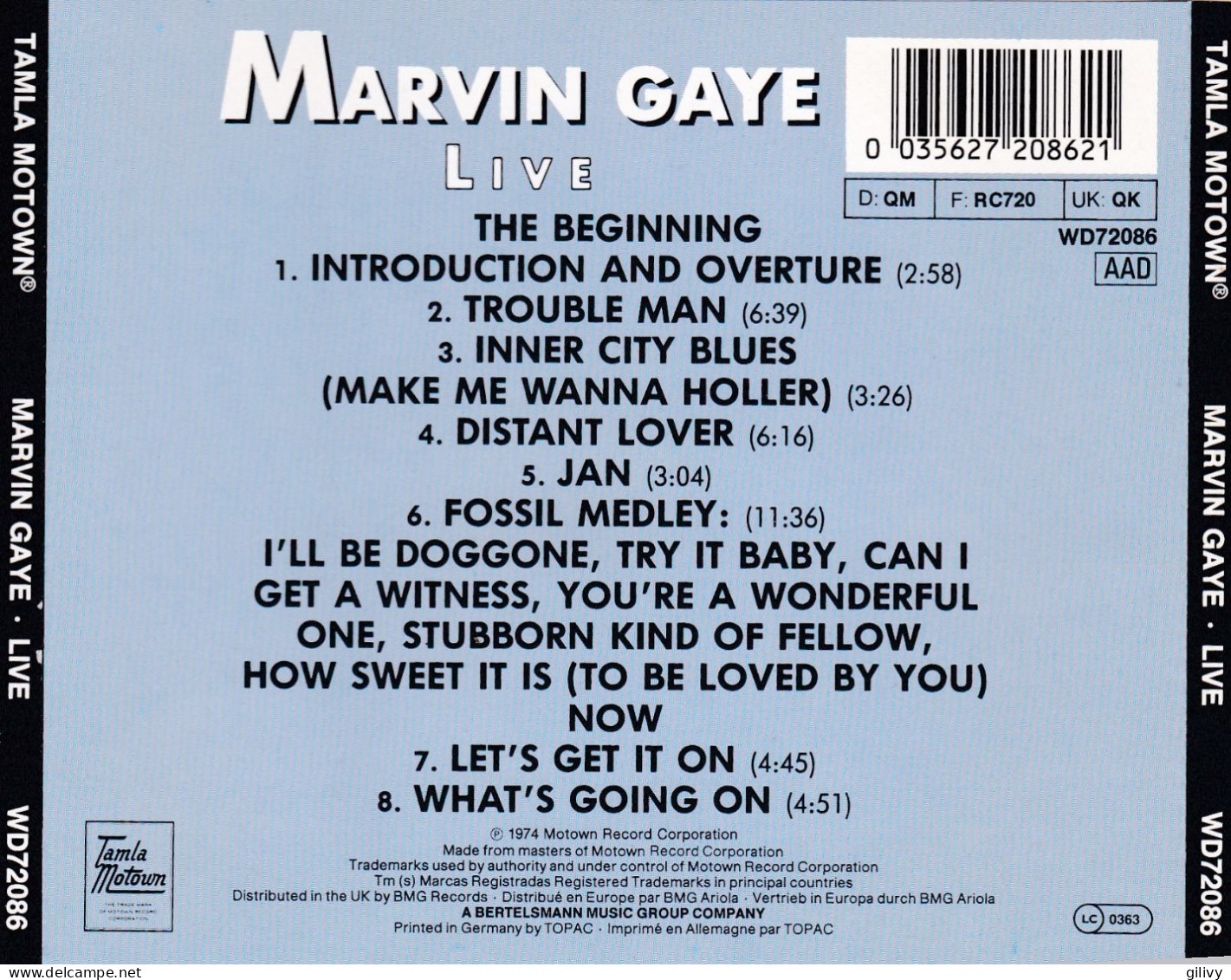 MARVIN GAYE : " Live " - CD Album - Soul - R&B