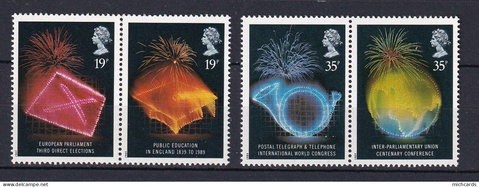 196 GRANDE BRETAGNE 1989 - Y&T 1376/79 - Toque Universitaire Cor Globe Terrestre - Neuf ** (MNH) Sans Charniere - Neufs