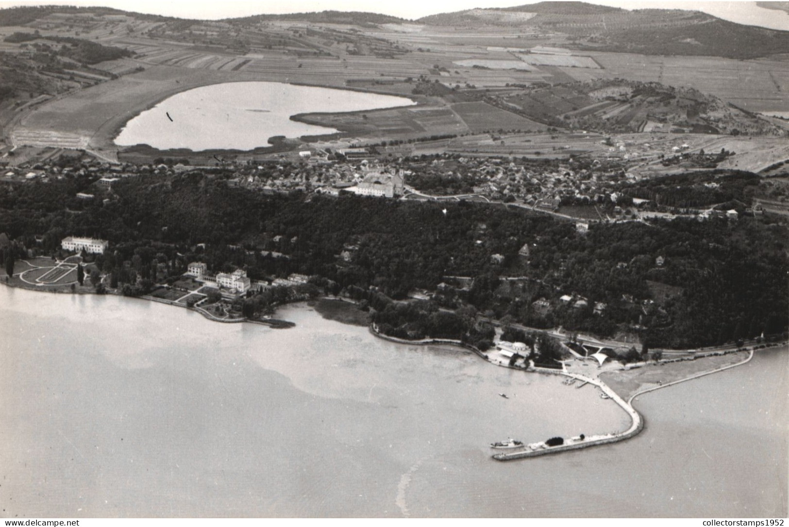 TIHANY, ARCHITECTURE, PORT, PANORAMA, SHIP, HUNGARY, POSTCARD - Hongrie