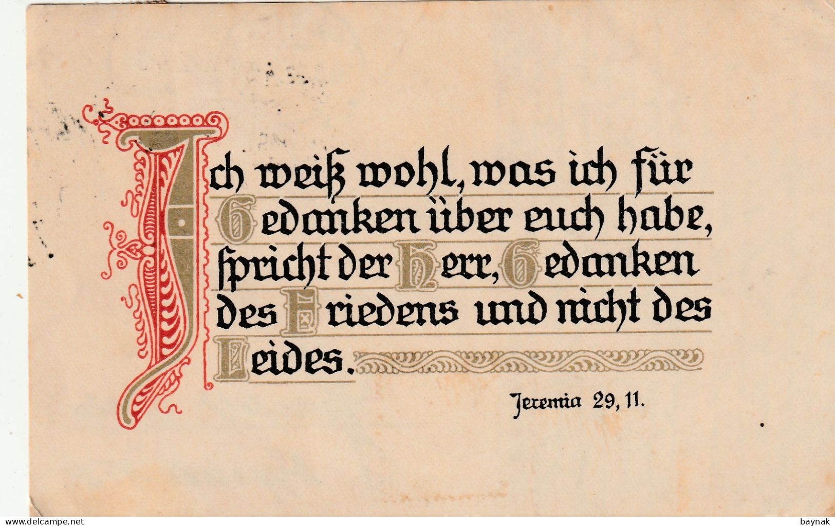 TH3600   --   ICH WEIS WOHL..........    --   SPRUCHKARTE  --  SAYING CARD  --   Jeremia 29, 11  --  1922 - Autres & Non Classés