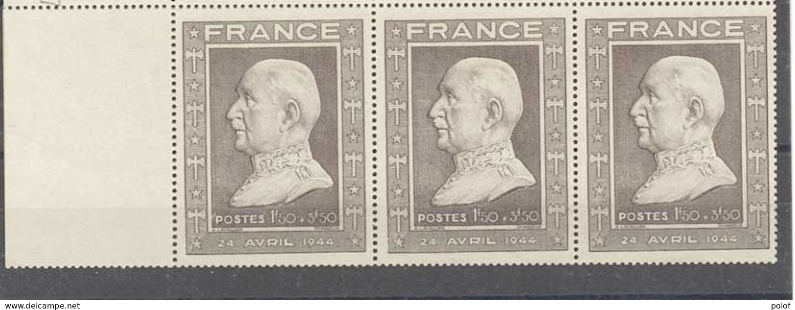 Yvert 606- Portrait De Pétain  24 Avril 1944 -Bloc De 6 Timbres Neufs Sans Trace De Charnière - Bord De Feuille Numéroté - 1941-42 Pétain