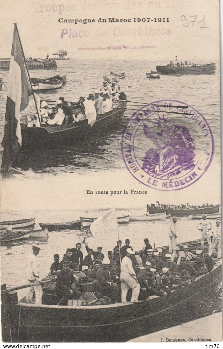 CT   CAMPAGNE  DU  MAROC  1907 -  1911    TROUPES  DEBARQUEES AU  MAROC  PLACE DE  CASABLANCA - Covers & Documents