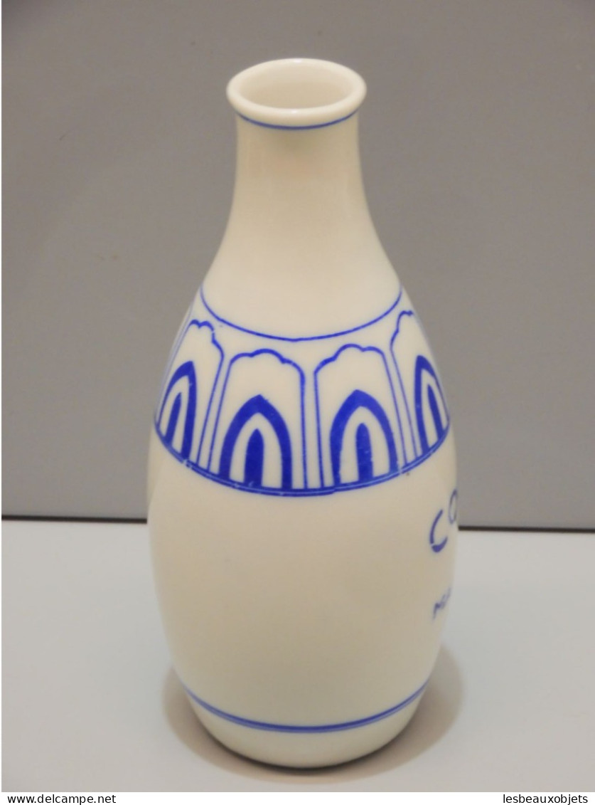 -RARE BOUTEILLE COGNAC JOBIT POTICHE Importée DU JAPON PORCELAINE BLANC/BLEU    E