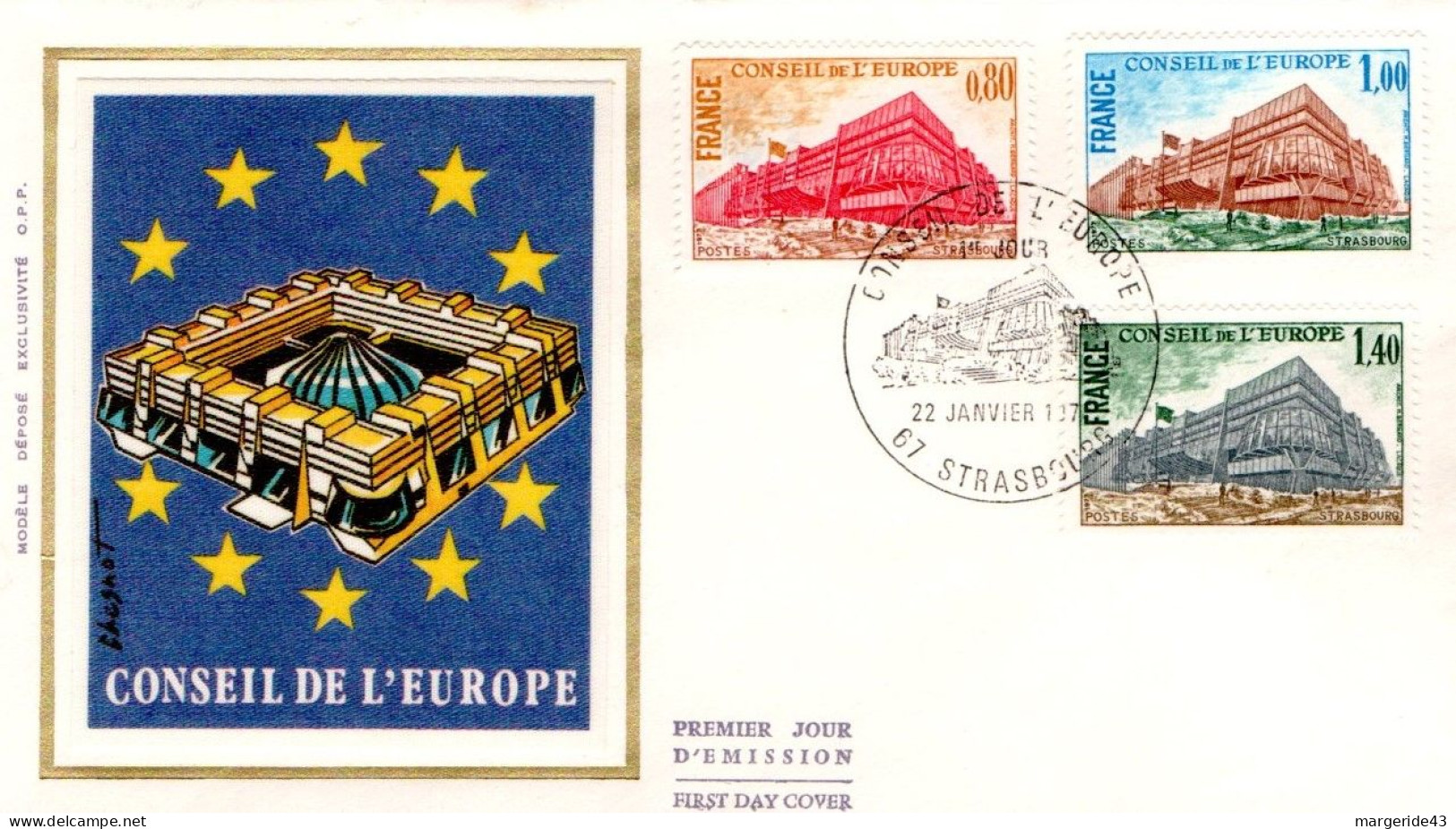 FDC 1977 CONSEIL DE L'EUROPE - 1970-1979