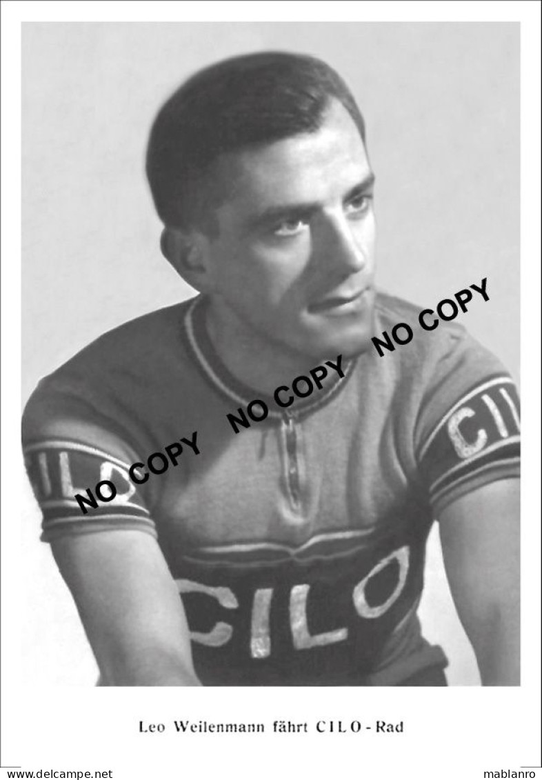 PHOTO CYCLISME REENFORCE GRAND QUALITÉ ( NO CARTE ) LEO WEILEMANN TEAM CILO 1952 - Radsport