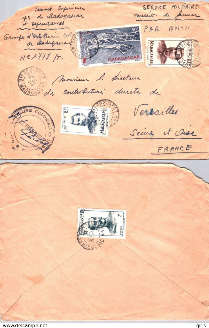 Madagascar - Lettre - Départ Madagascar 1932 - Pour Versailles - Cachet Artillerie Coloniale De Madagascar - Par Avion - Altri & Non Classificati