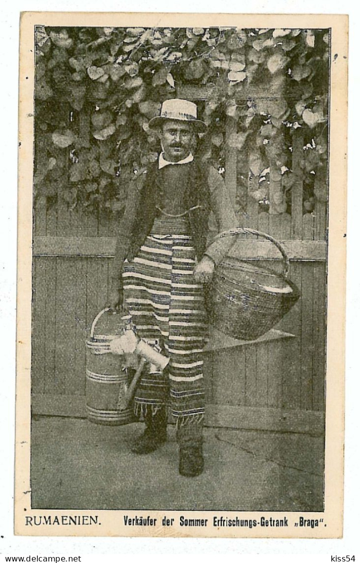 RO 97 - 6285 BRAGA Seller, Ethnic, Romania - Old Postcard, CENSOR - Used - 1917 - Rumänien