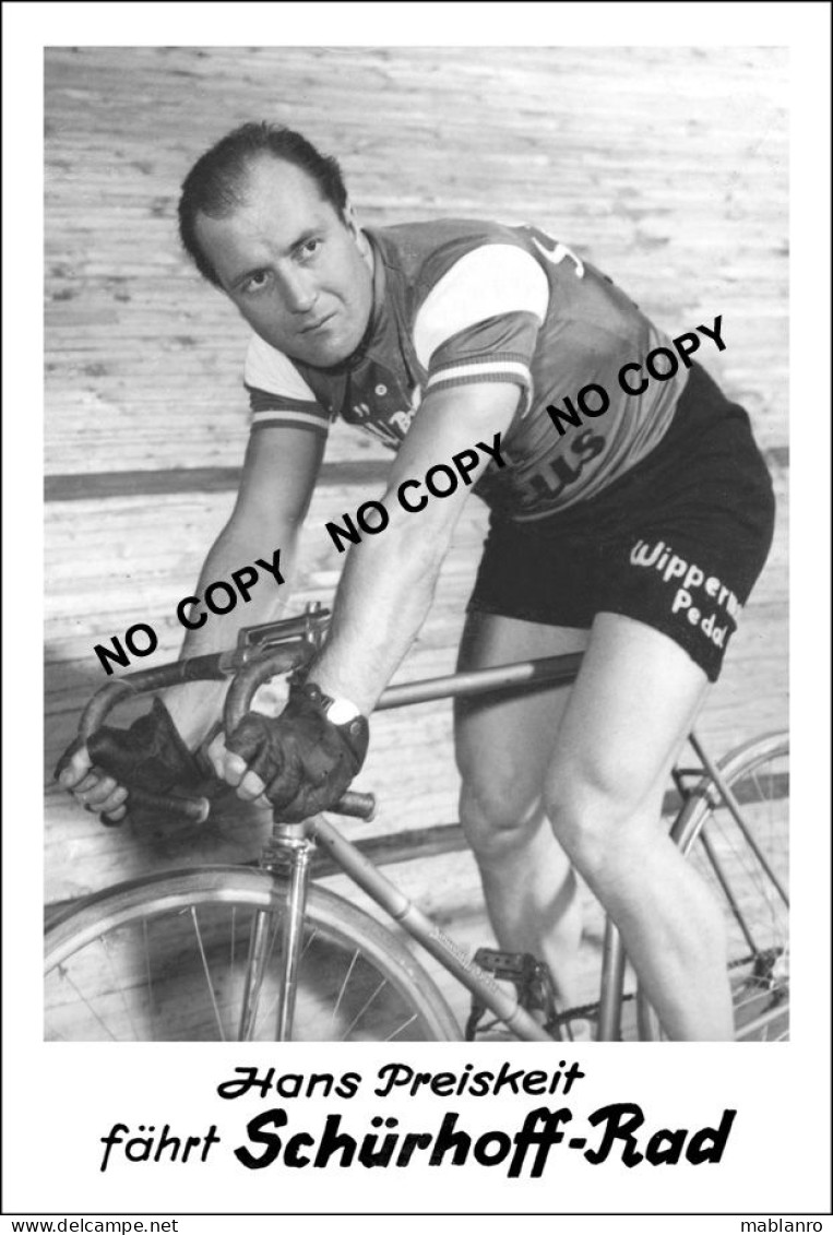 PHOTO CYCLISME REENFORCE GRAND QUALITÉ ( NO CARTE ) HANS PREISKEIT 1952 - Cyclisme