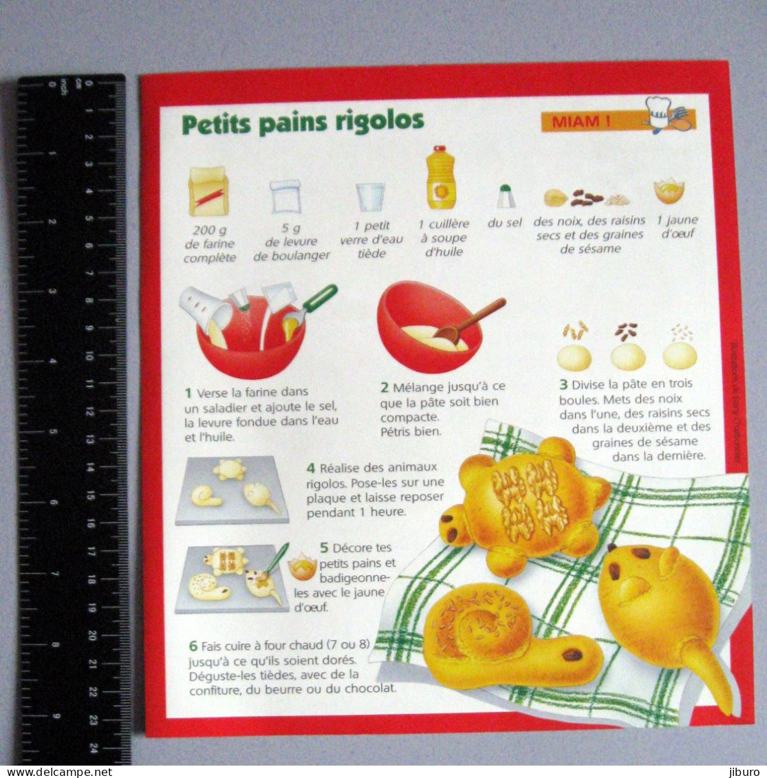 Humour 24 X 21,5 Cm Recette Cuisine Petits Pains Rigolos Motif Escargot Tortue Animal Souris - Non Classés