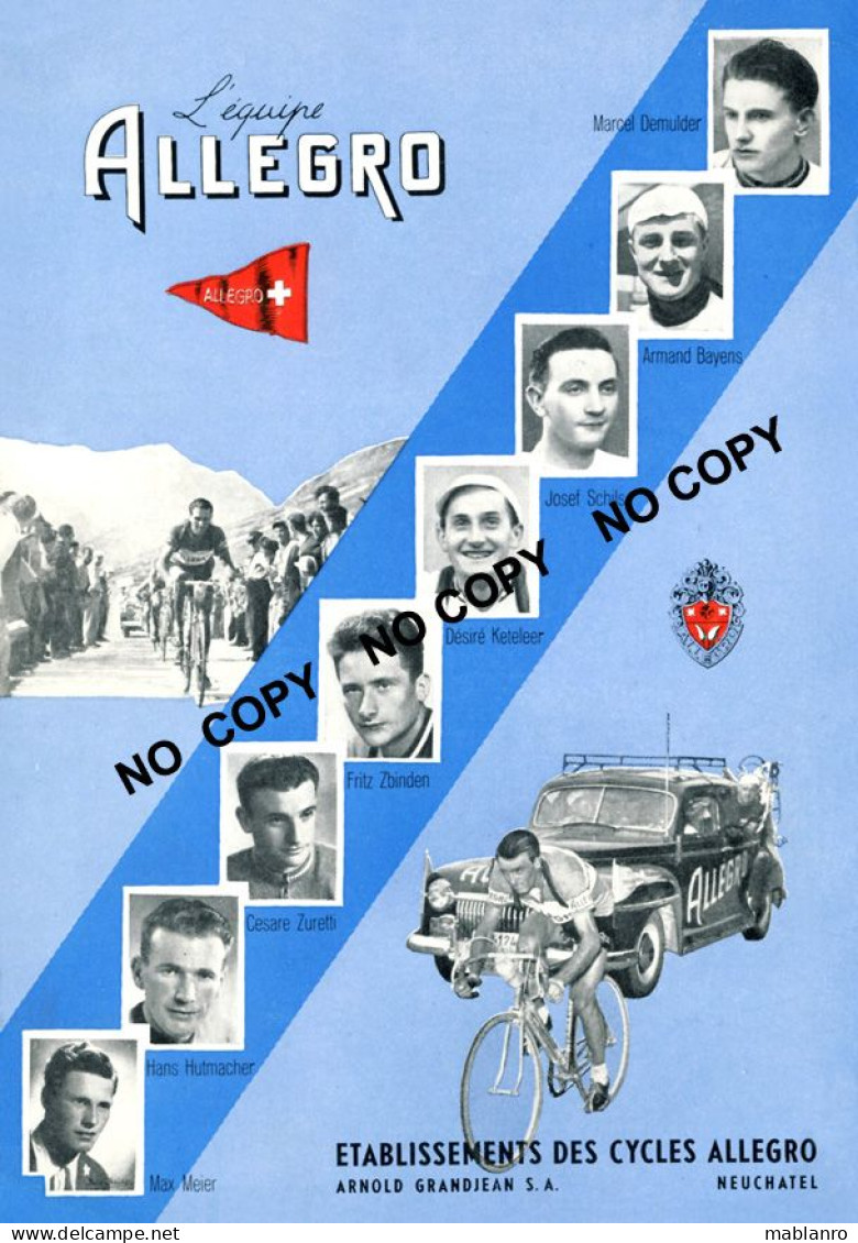 PHOTO CYCLISME REENFORCE GRAND QUALITÉ ( NO CARTE ) GROUPE TEAM ALLEGRO 1952 - Radsport