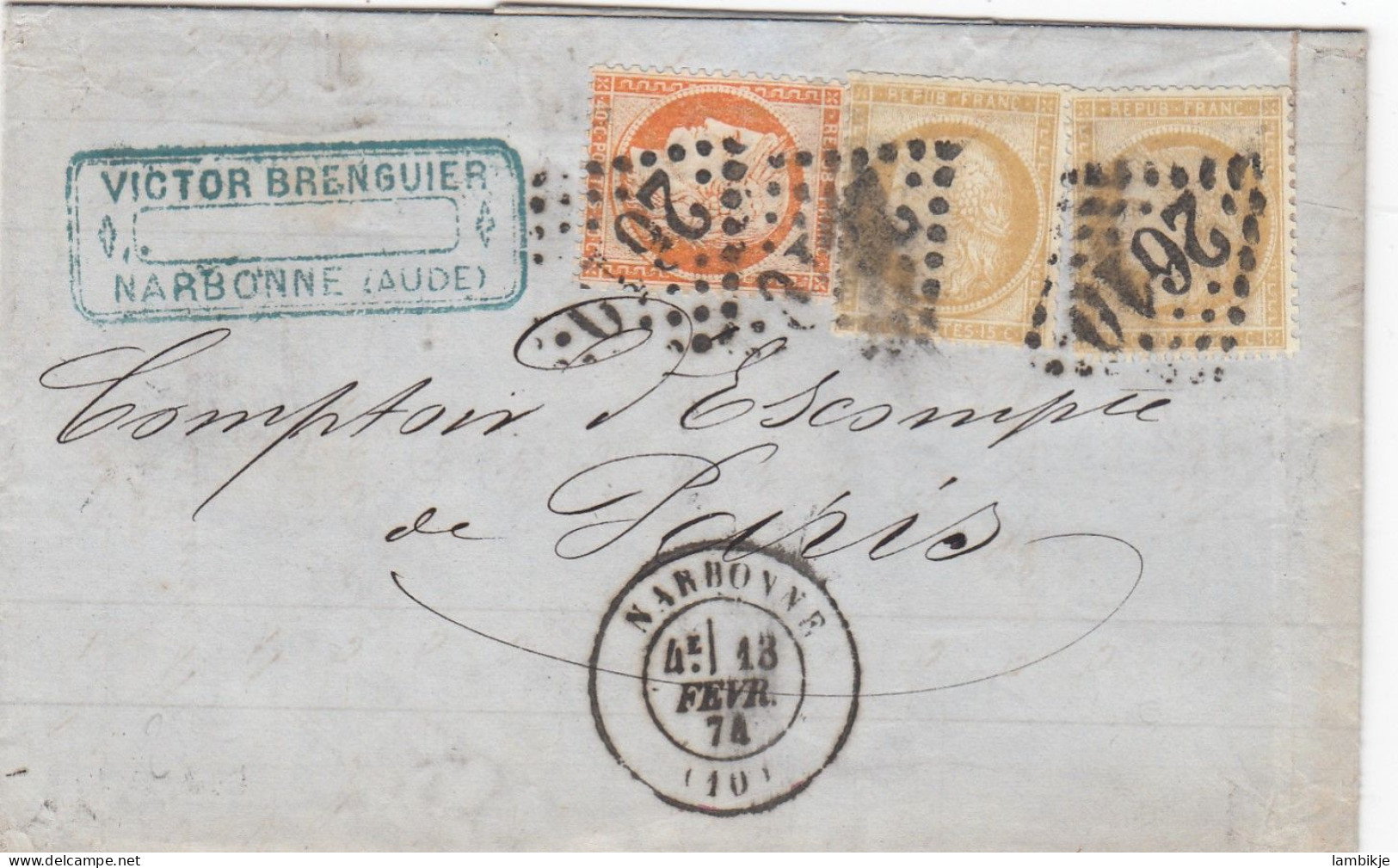 France Document 1874 - 1871-1875 Cérès