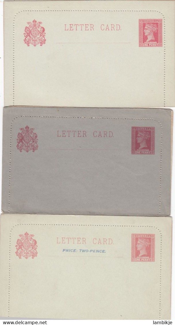 Australia Victoria 3 Lettercards Cirva 1890 - Lettres & Documents