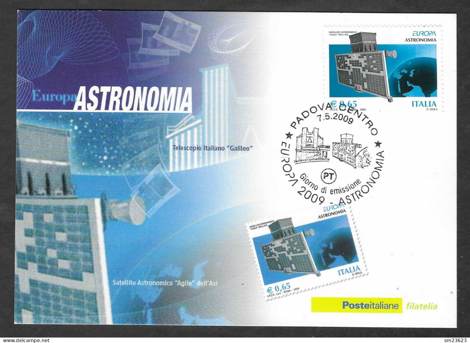 Italien / Italia  2009  Mi.Nr. 3295 , EUROPA CEPT / Astronomie - Maximum Card - PADOVA CENTRO 7.5.2009 - 2009