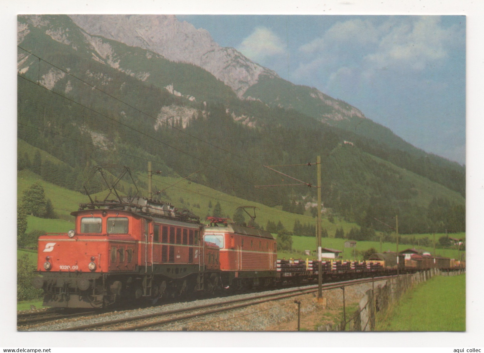 CHEMINS DE FER AUTRICHIENS :  PASSAGE À BERG-GRIES-SEN D'UNB TRAIN LOURD DE MARCHANDISES CONFIÉ À UNE DOUBLE TRACTION - Eisenbahnen