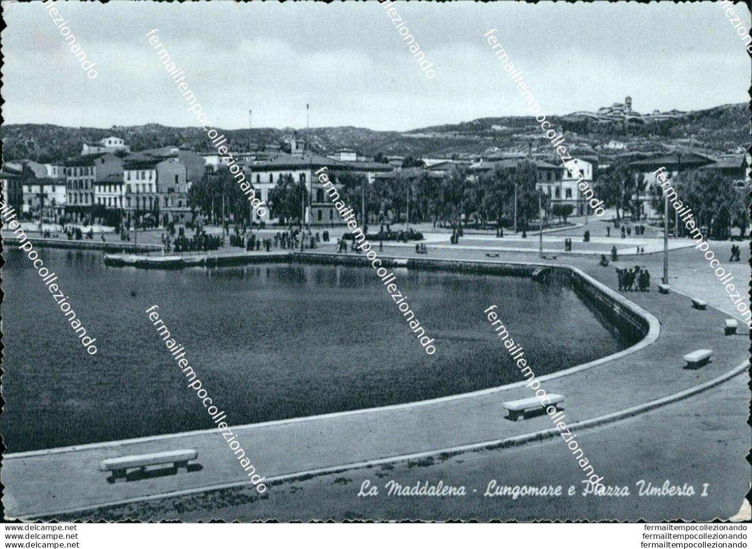 Bb41 Cartolina La Maddalena Lungomare E Piazza Umberto I Sassari Sardegna - Sassari