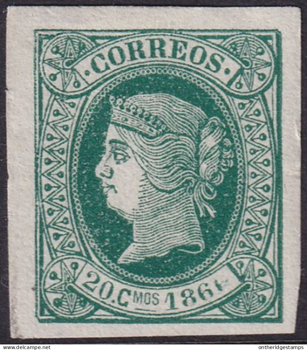 Cuba 1866 Sc 25 Ed 15it MNG(*) "damaged Date" Variety - Cuba (1874-1898)