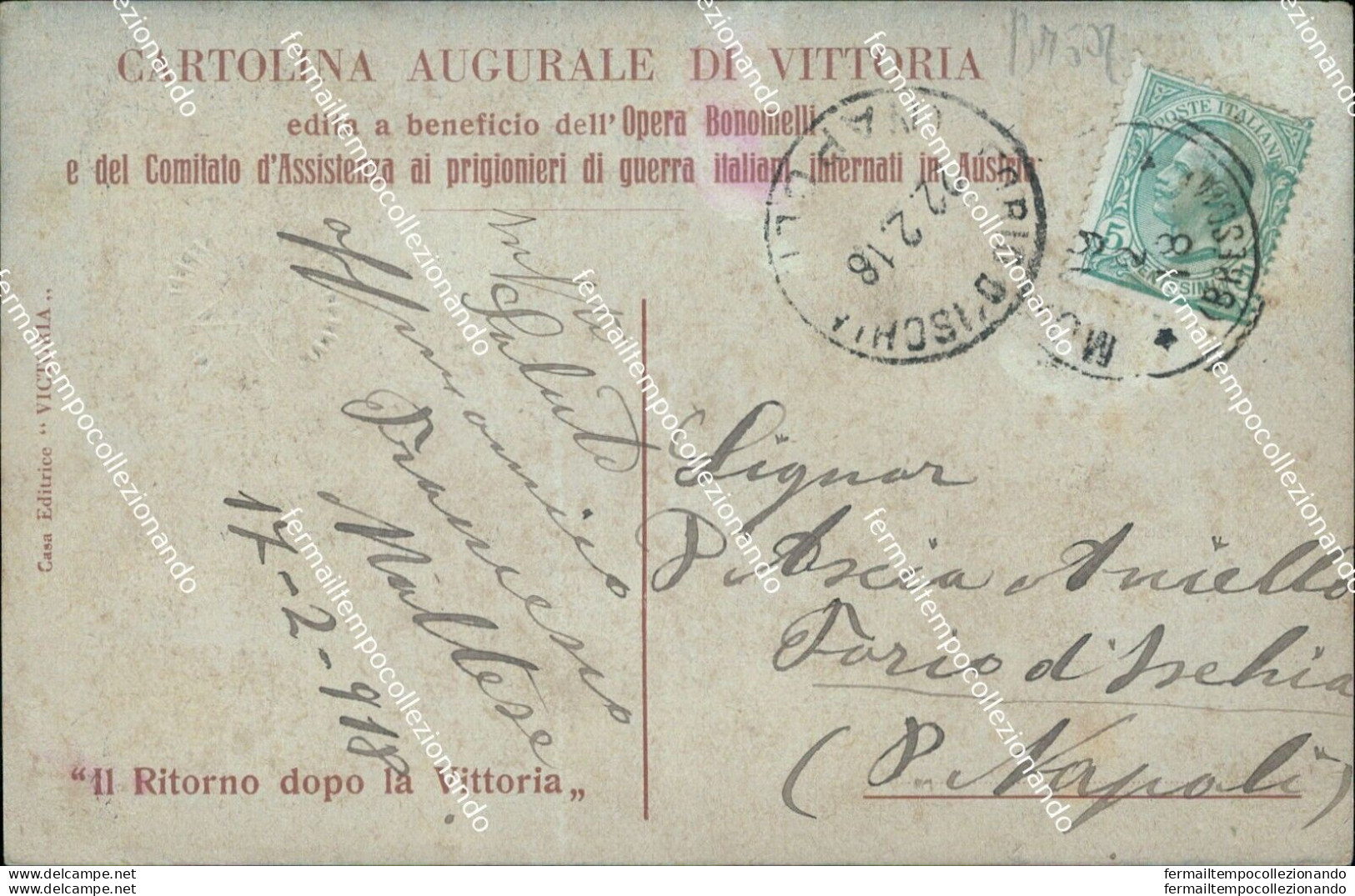 Bm502 Cartolina Militare  Il Ritorno Dopo La Vittoria 1918 - Otros & Sin Clasificación