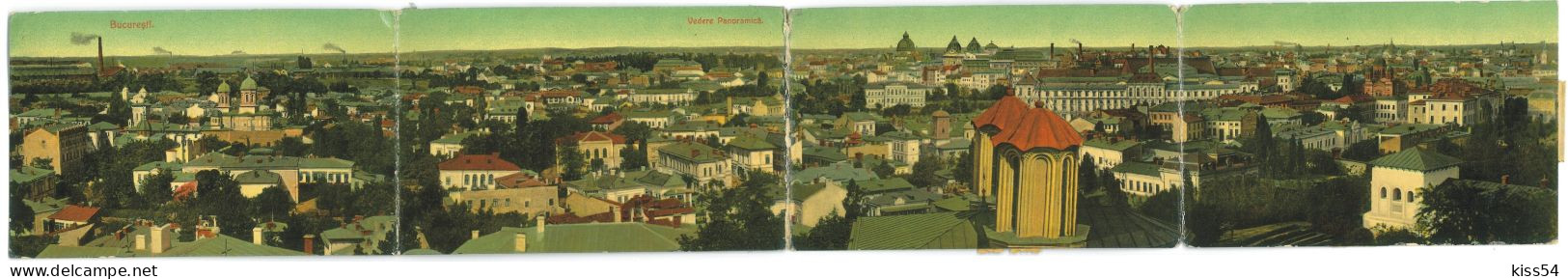 RO 97 - 23657 BUCURESTI, Panorama, Romania - Old 4 Postcards - Used - 1910 - Rumänien