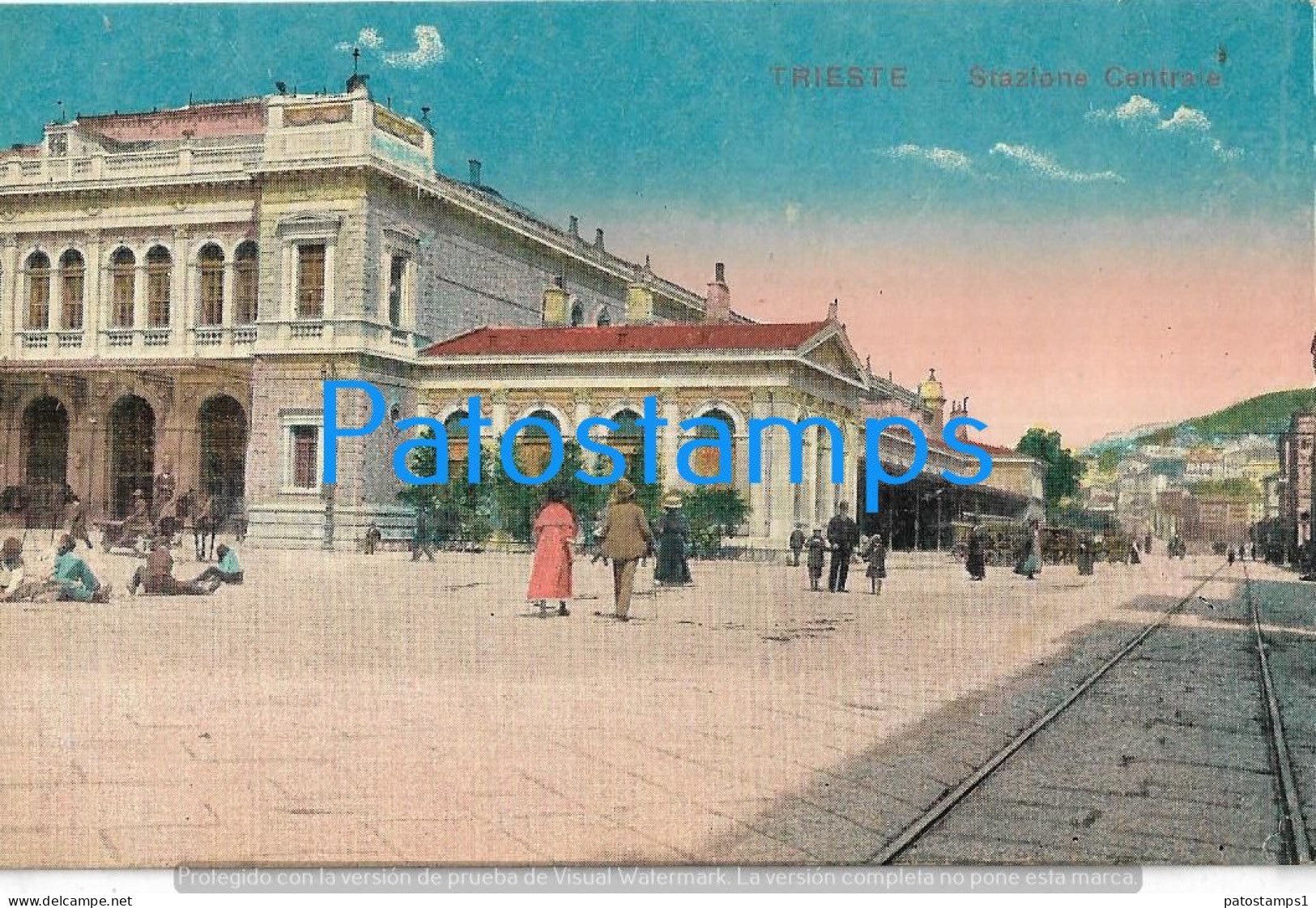 229213 ITALY TRIESTE STATION TRAIN CENTRAL POSTAL POSTCARD - Other & Unclassified