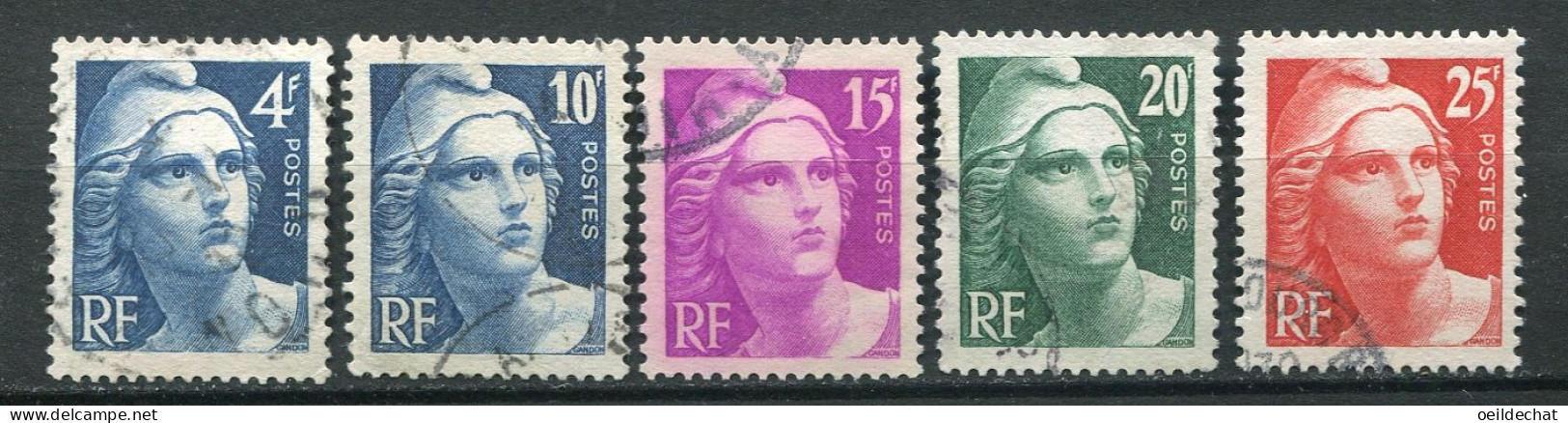 26484 FRANCE N°725/9° Marianne De Gandon  1945  TB - Usati