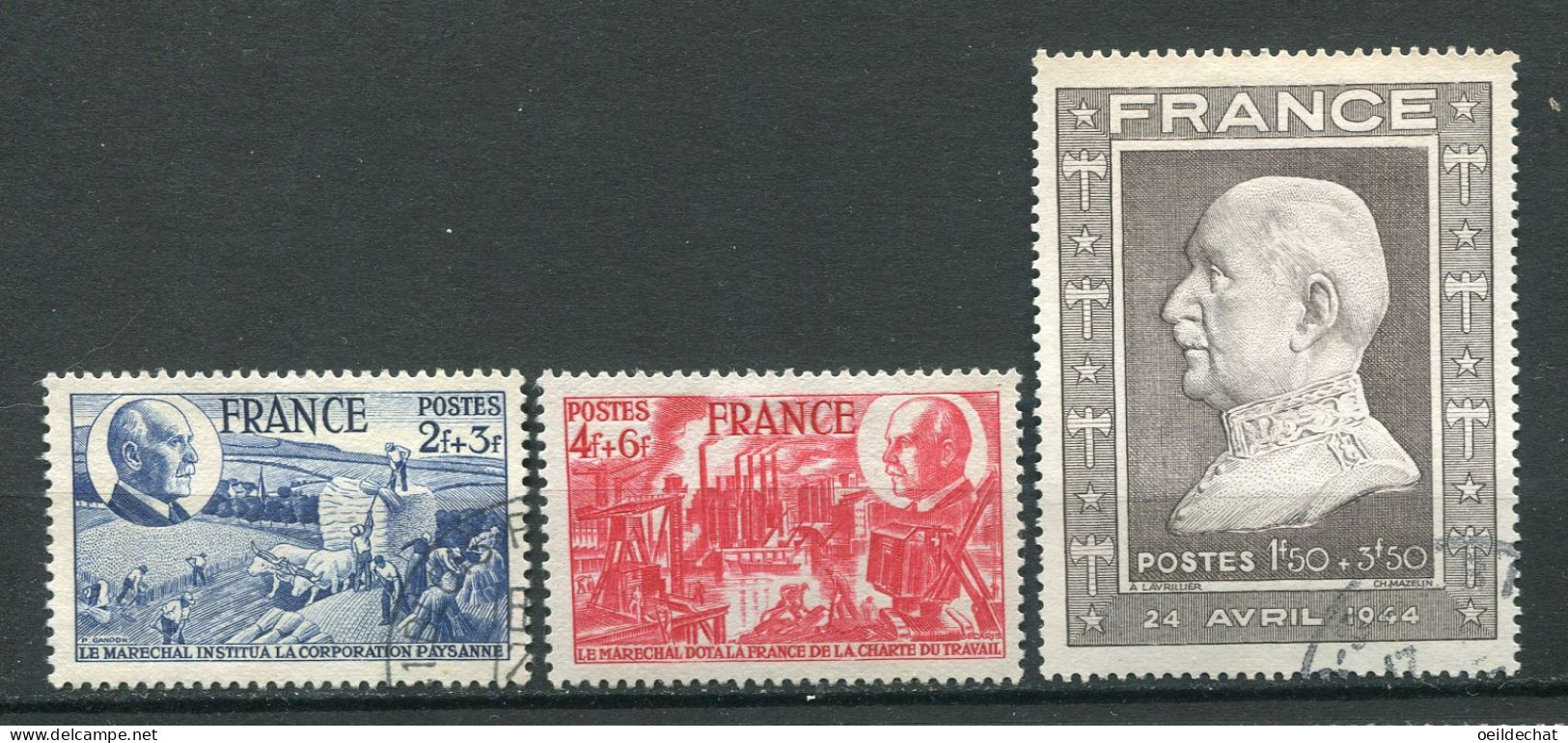 26481 FRANCE N°606/8° Maréchal Pétain  1944  TB - Gebraucht