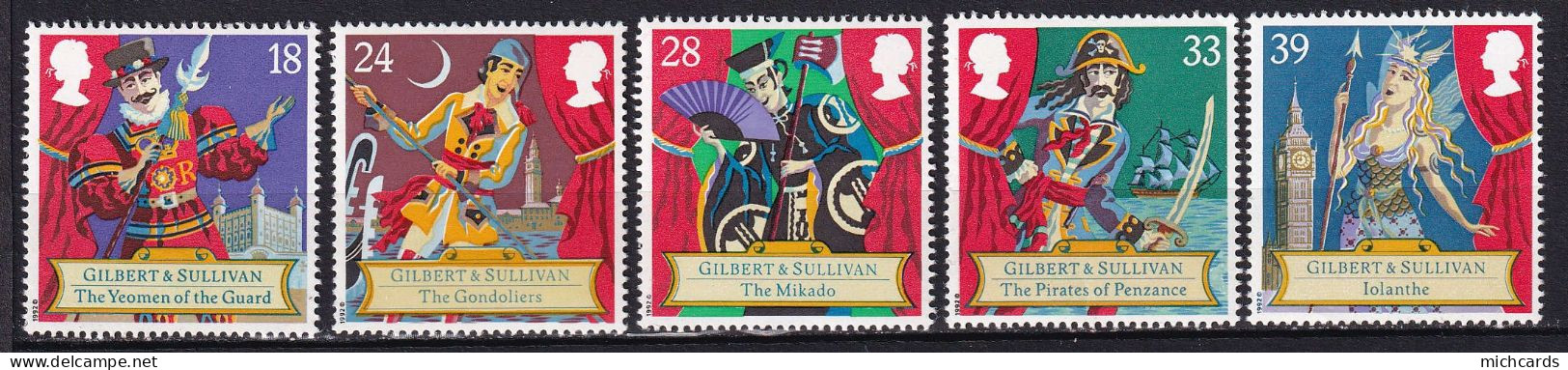 229 GRANDE BRETAGNE 1992 - Y&T 1628/32 - Hallebardier Gondolier Mikado Pirate - Neuf ** (MNH) Sans Charniere - Nuevos