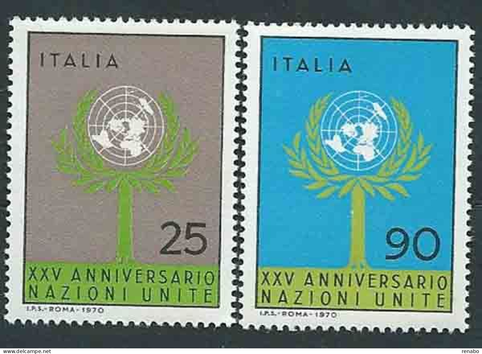 Italia, Italy, Italie, Italien 1970; Albero Stilizzato, Stylized Tree, Abbraccia La Terra. Serie Completa. New. - Alberi