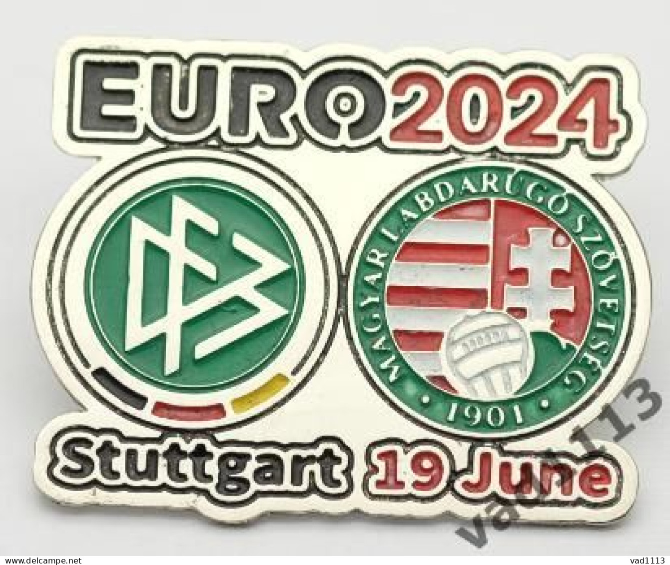 Metal Pin Badge Football Germany EURO 2024 Germany - Hungary - Football