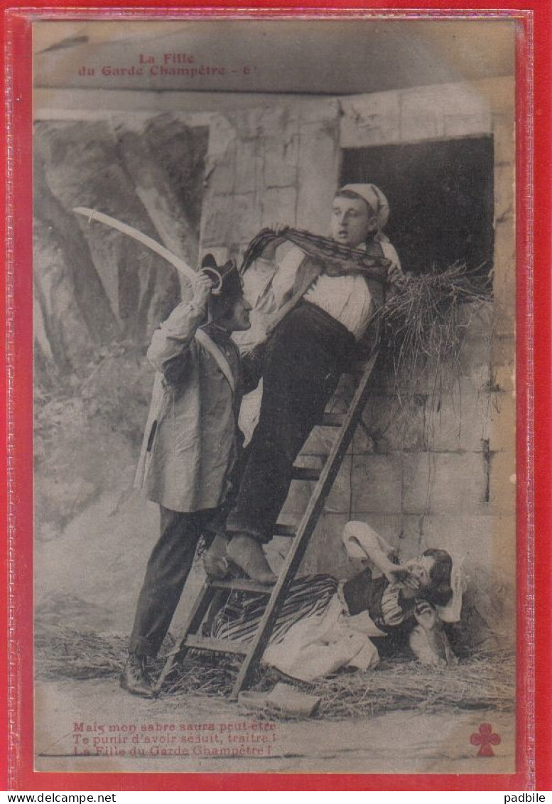 Carte Postale Fantaisie  Police Gendarmerie La Fille Du Garde Champêtre   Très Beau Plan - Police - Gendarmerie