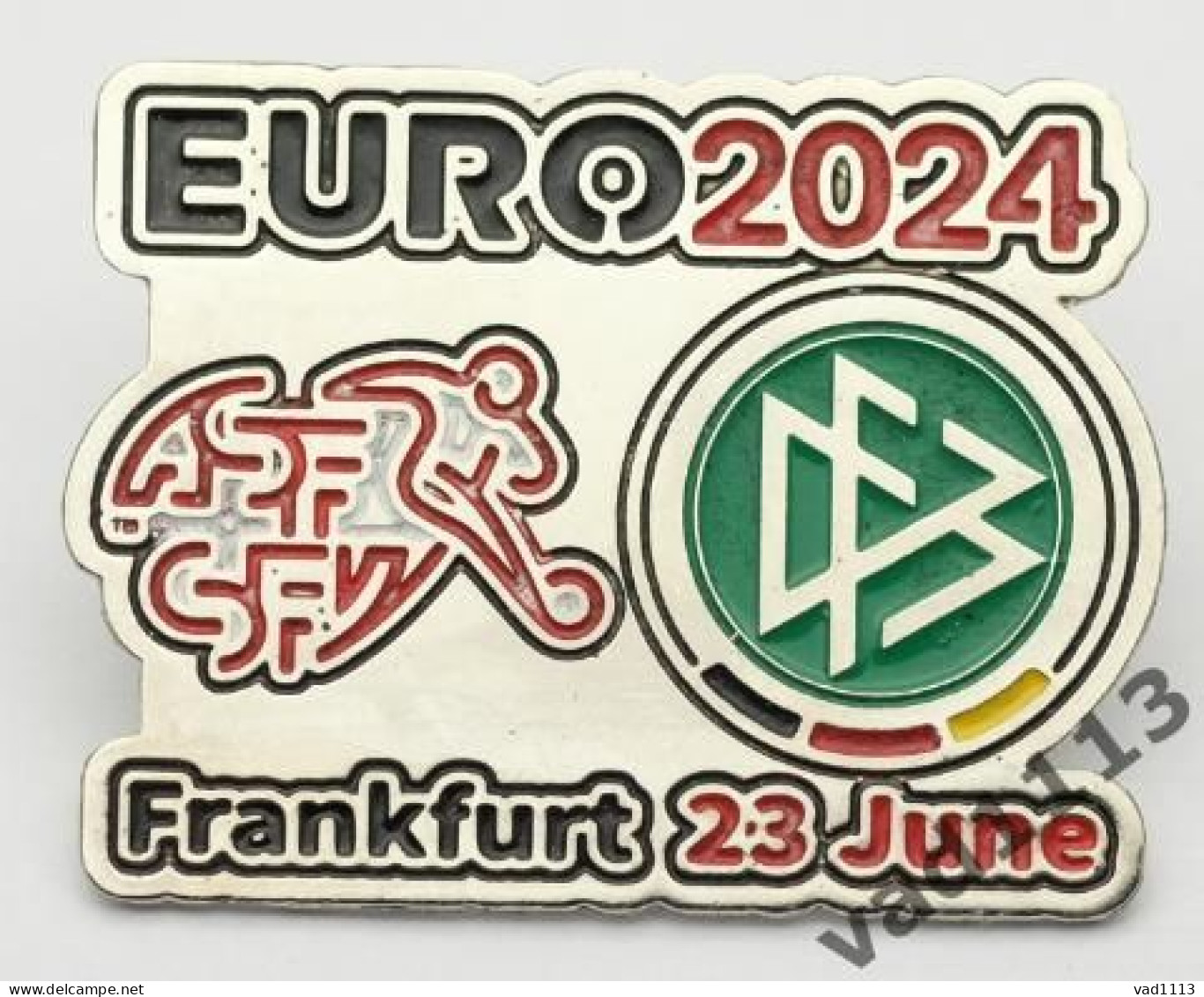 Metal Pin Badge Football Germany EURO 2024 Switzerland - Germany - Football