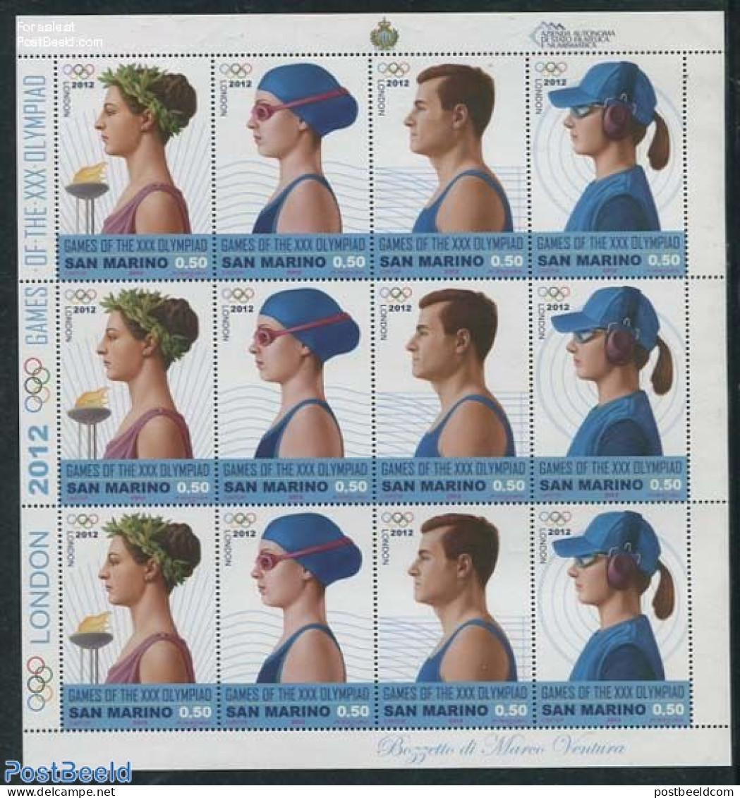 San Marino 2012 Olympic Games London M/s (with 3 Sets), Mint NH, Sport - Olympic Games - Unused Stamps