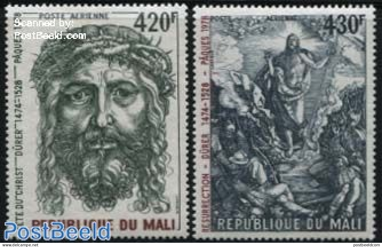 Mali 1978 Easter, Durer 2v, Mint NH, Art - Dürer, Albrecht - Paintings - Mali (1959-...)