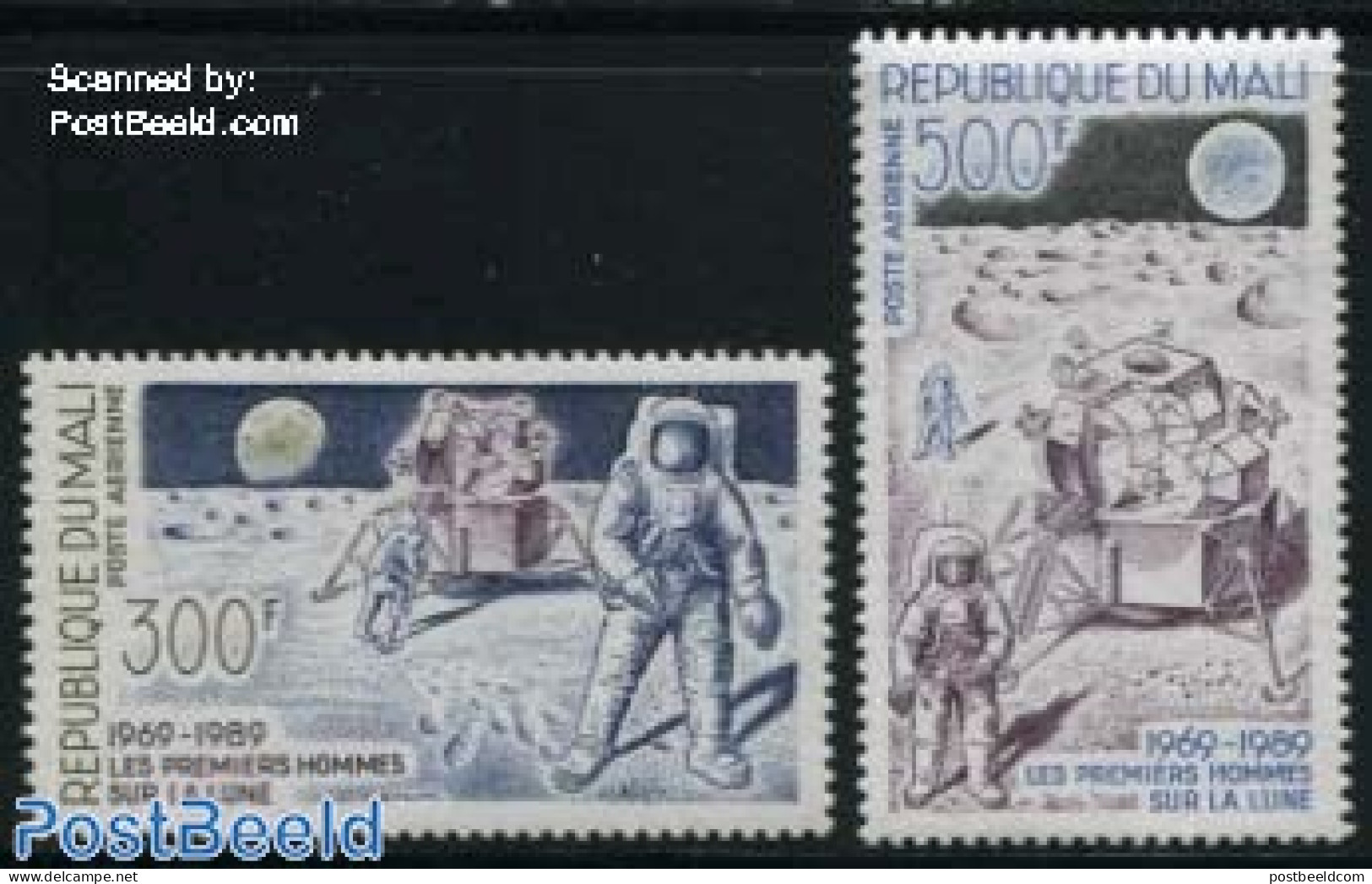Mali 1989 Moonlanding 2v, Mint NH, Transport - Space Exploration - Mali (1959-...)