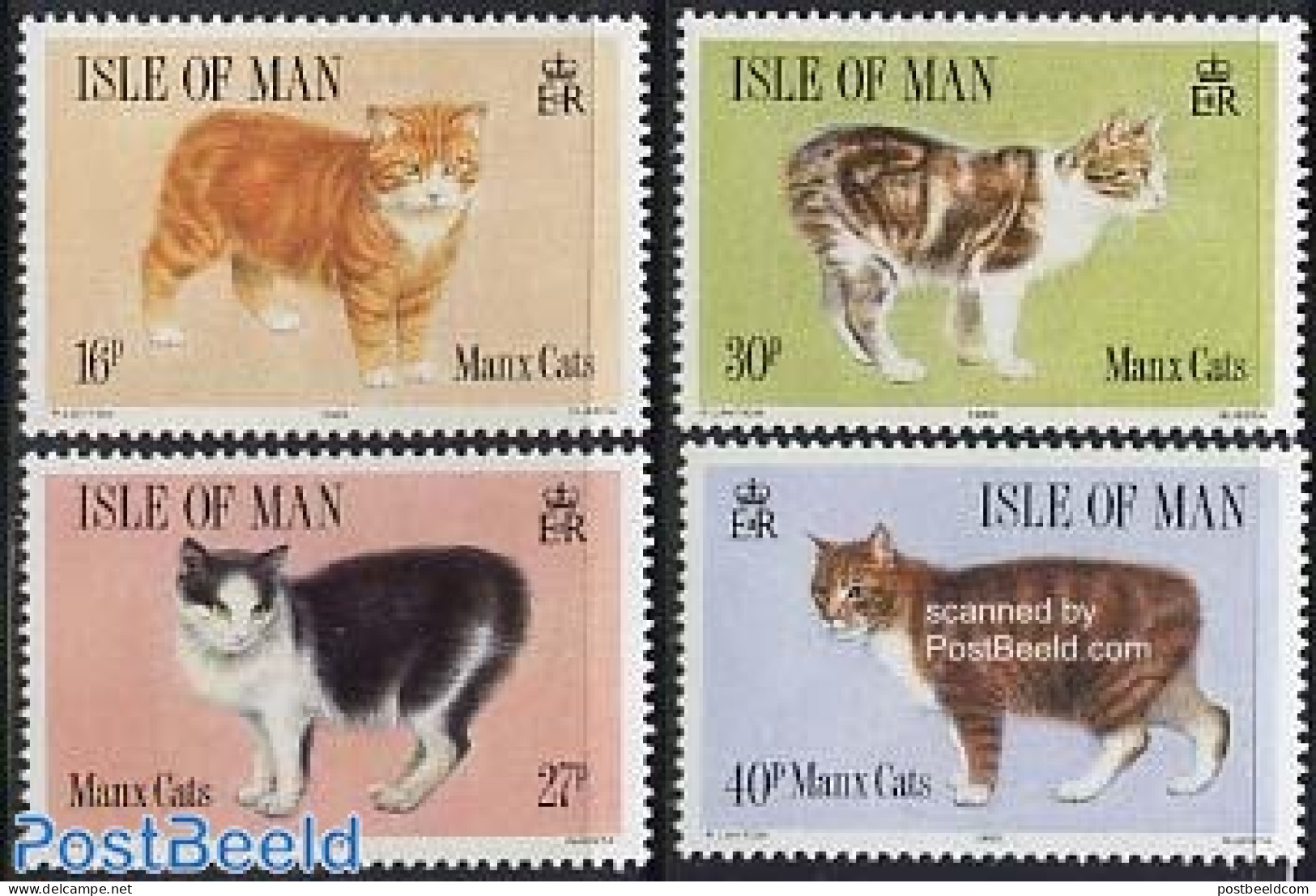 Isle Of Man 1989 Manx Cats 4v, Mint NH, Nature - Cats - Man (Ile De)