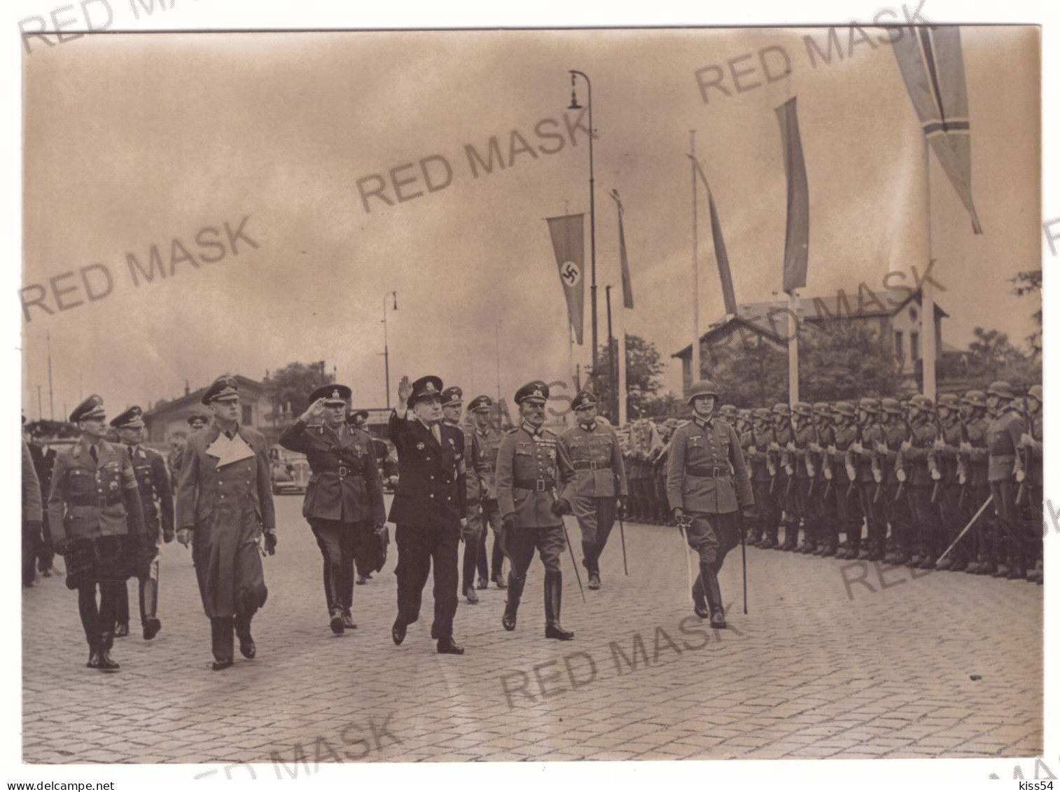 RO 97 - 19106 Frankfurt, G-ral CRETOIU Si Ribbentrop ( 18/13 Cm ) - Old Press Photo - Guerre, Militaire