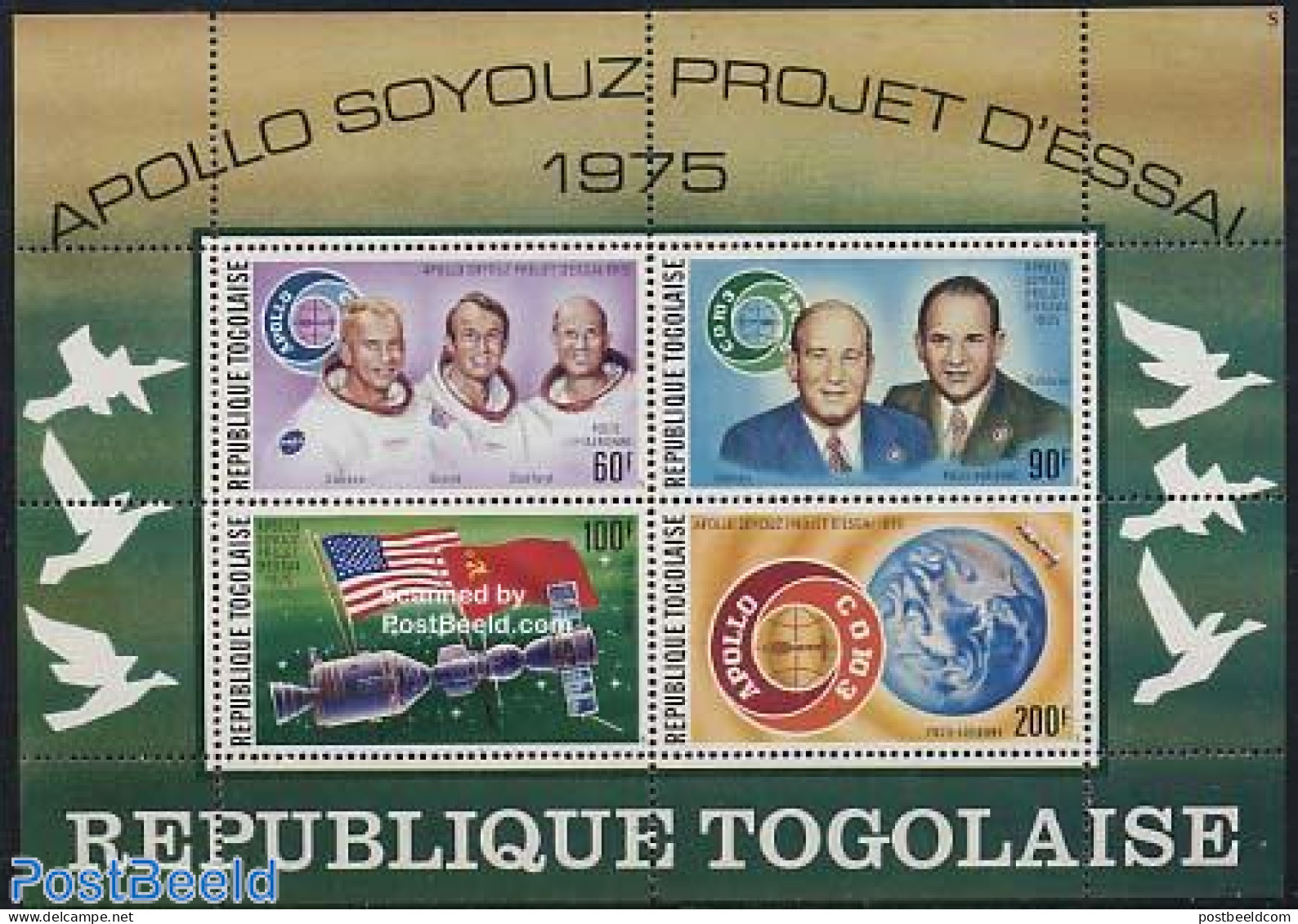 Togo 1975 Apollo-Soyuz S/s, Mint NH, Transport - Space Exploration - Togo (1960-...)