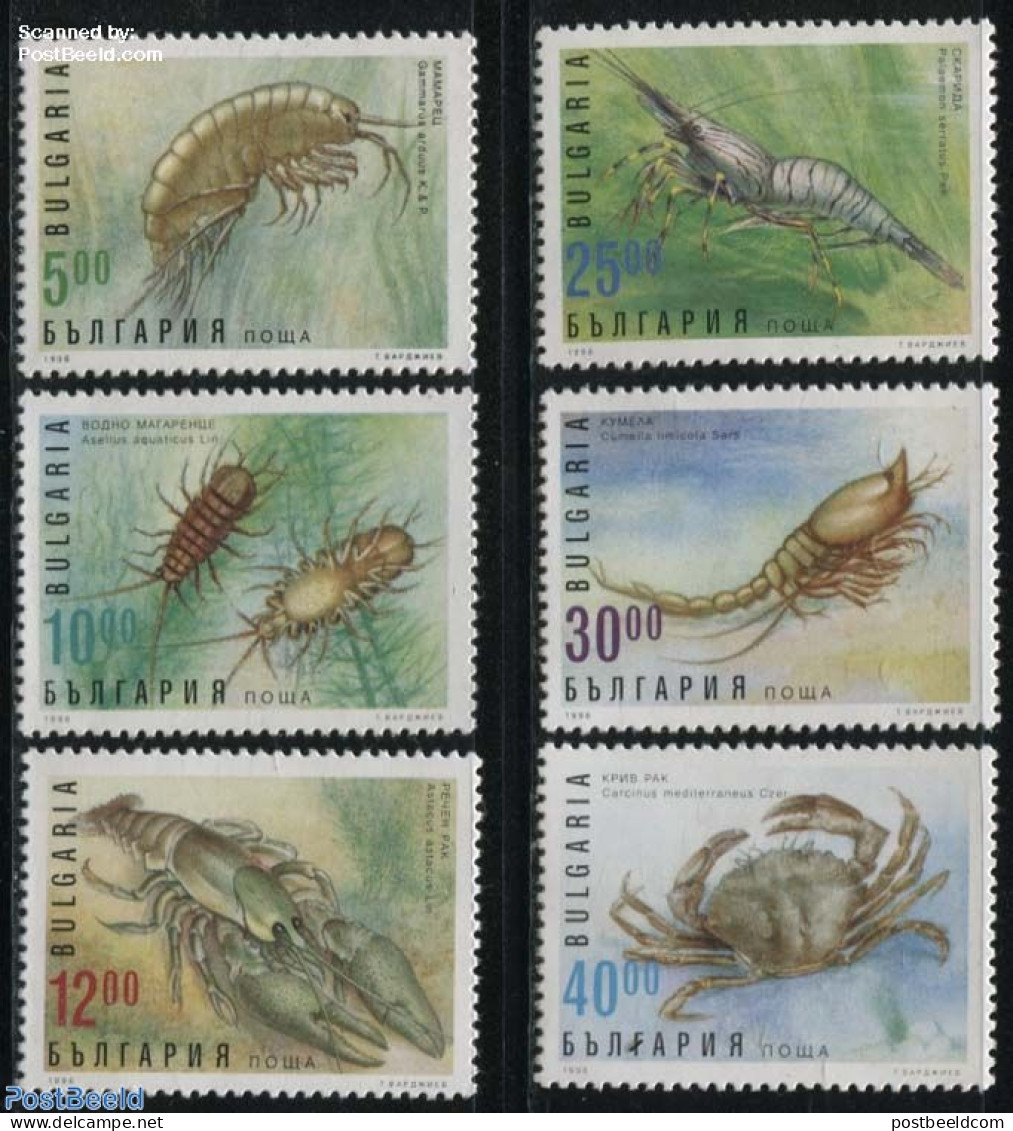 Bulgaria 1996 Crabs 6v, Mint NH, Nature - Shells & Crustaceans - Crabs And Lobsters - Ungebraucht