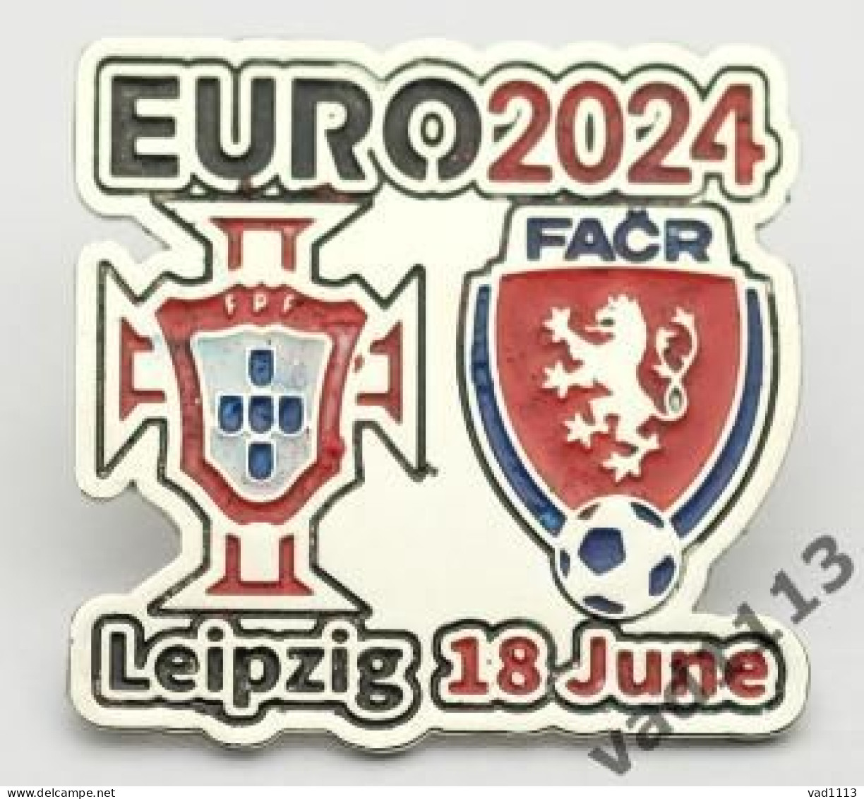 Metal Pin Badge Football Germany EURO 2024  Portugal - Czech Republic - Football