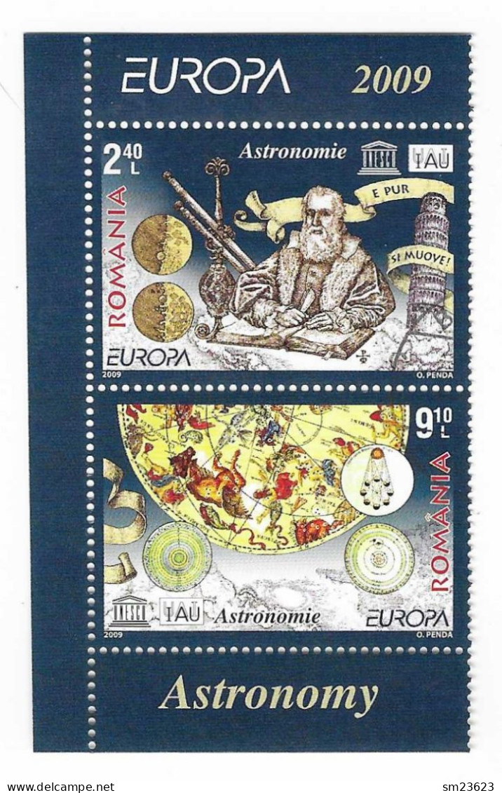 Rumänien / Romania 2009  Mi.Nr. 6357 / 58 , EUROPA CEPT / Astronomie - Gestempelt / Feine Used / (o) - 2009