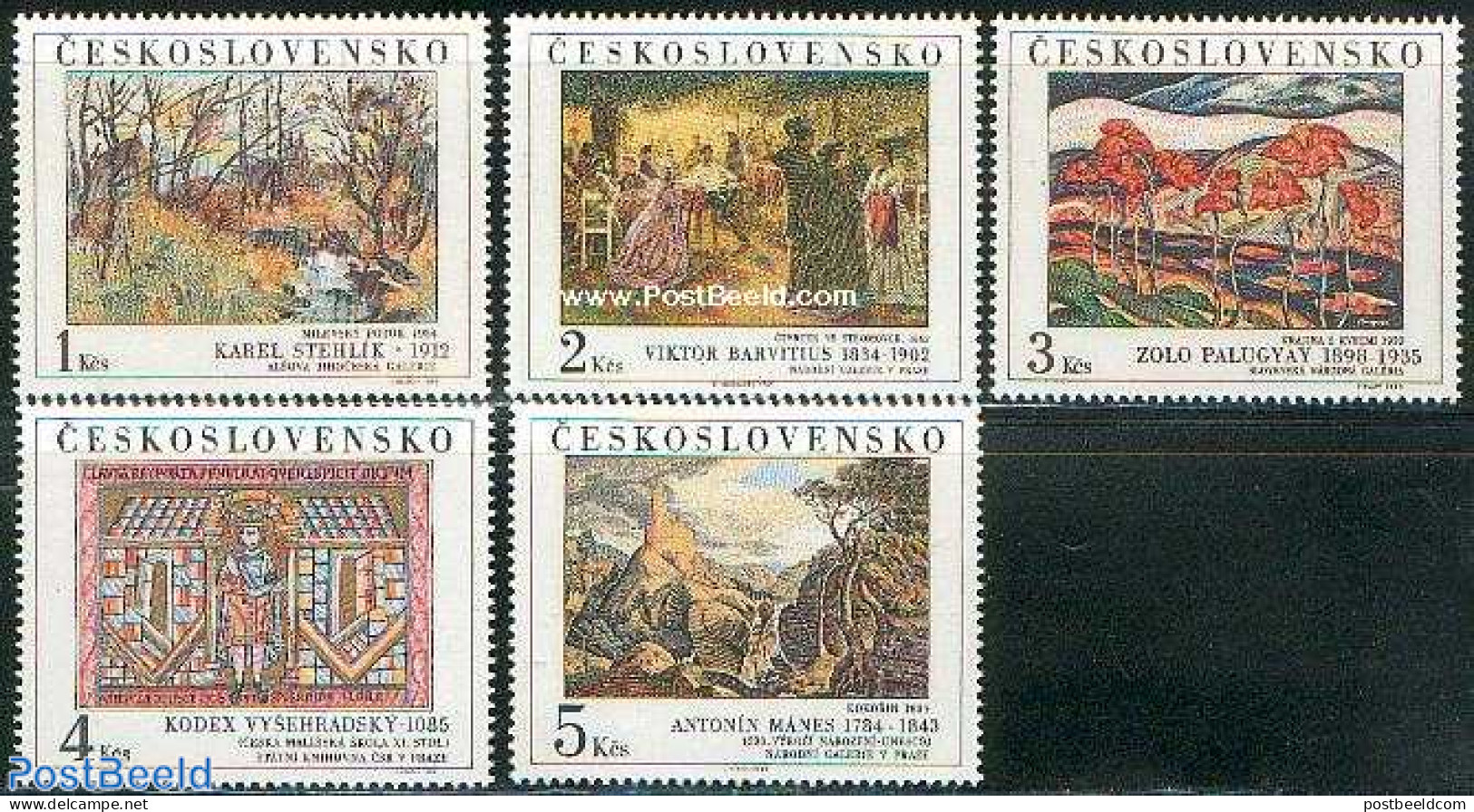 Czechoslovkia 1984 Paintings 5v, Mint NH, Art - Paintings - Autres & Non Classés