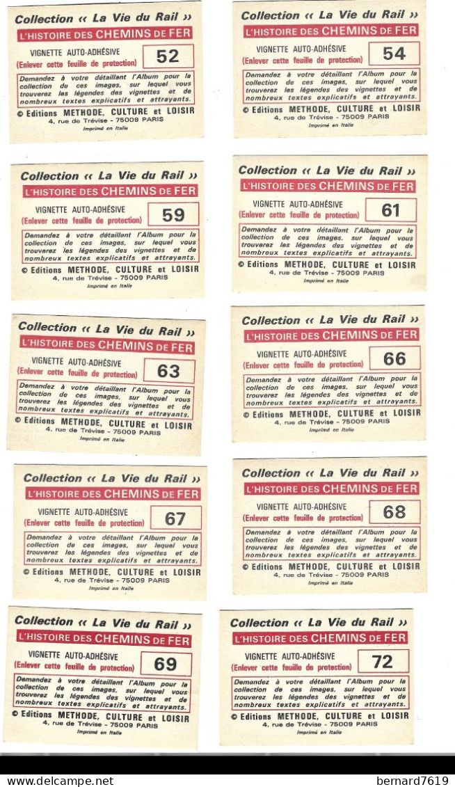 Image Vignette Auto Adhesive - Collection La Vie Du Rail -l'histoire Des Chemins De Fer -52-54-59-61-63-66-67-68-69-72 - Autres & Non Classés